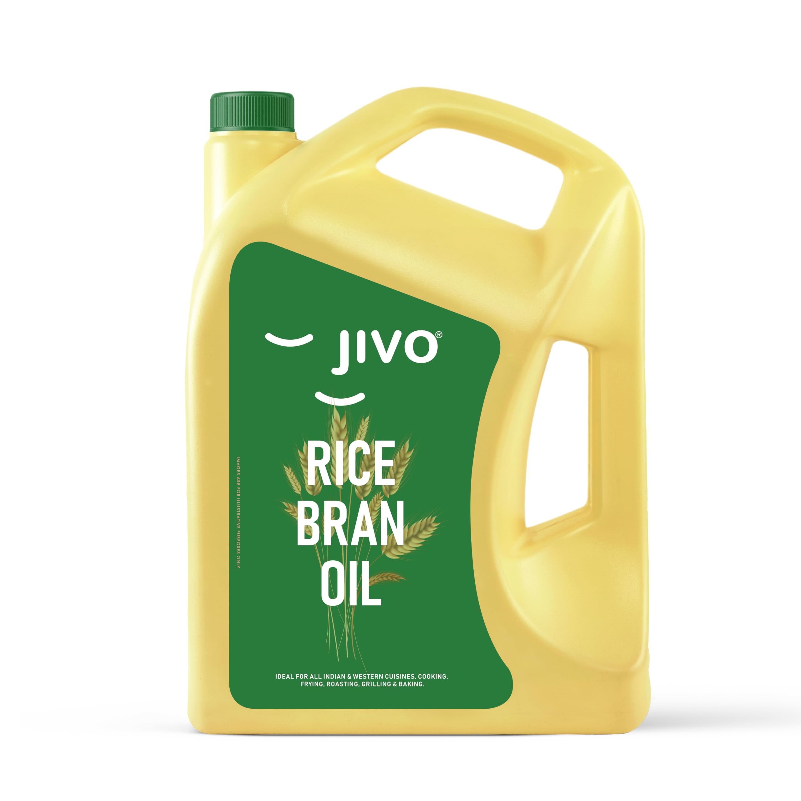 Jivo Rice Bran Oil 5 Litre | Cholesterol Free Cooking Oil | Contains MUFA and Gamma Oryzanol | High Smoke Point | Ideal for Deep Frying, Sautéing and Baking