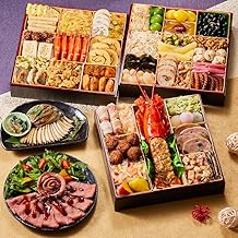 （12月30日着） 板前魂の富士 おせち 肉おせち 特大8.5寸重箱 和洋風 三段重 福良鮑（あわび） ローストビーフ付 5人前 45品目