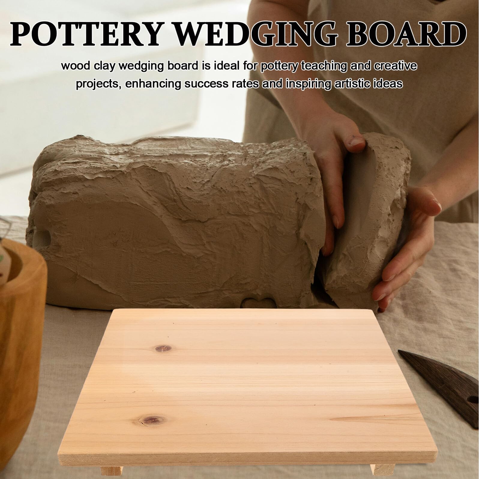 Tablero de Secado para Madera Lisa para Modelado y Acabado de Arcilla Accesorio Portátil para Alfarería y Manualidades con Arcilla de Secado al Aire Herramienta para Artesanos