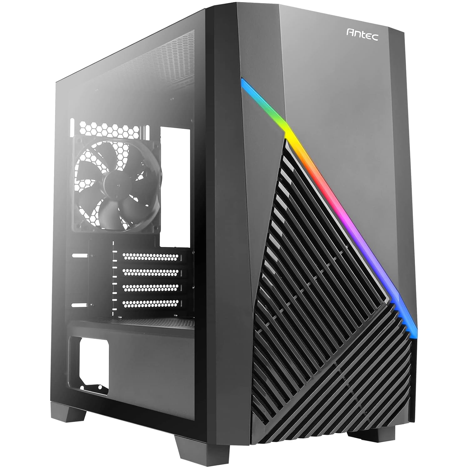 Antec Constellation Series Draco 10 Mini-Tower M-ATX Gaming Case, 360mm GPU Compatibility, Massive Air Intakes, ARGB Lighting Bar & 6 x 120mm Fan Support, Black Antec Constellation Series Draco 10 Mini-Tower M-ATX Gaming Case, 360mm GPU Compatibility, Massive Air Intakes, ARGB Lighting Bar & 6 x 120mm Fan Support, Black