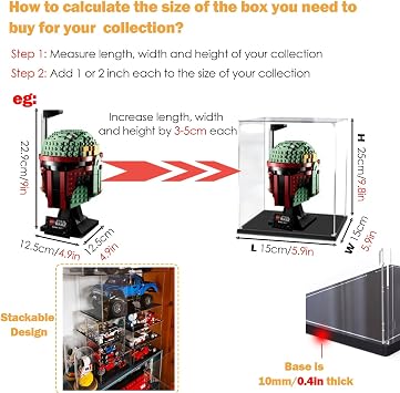 Large Acrylic Flowers Display Case Dustproof Box, Clear Figure Cases 10 20 30 40 50 60 70 Cm, Alternative Glass Case Convenient Assembly (Color : Black base, Size : 10x10x10cm/4x4x4in)