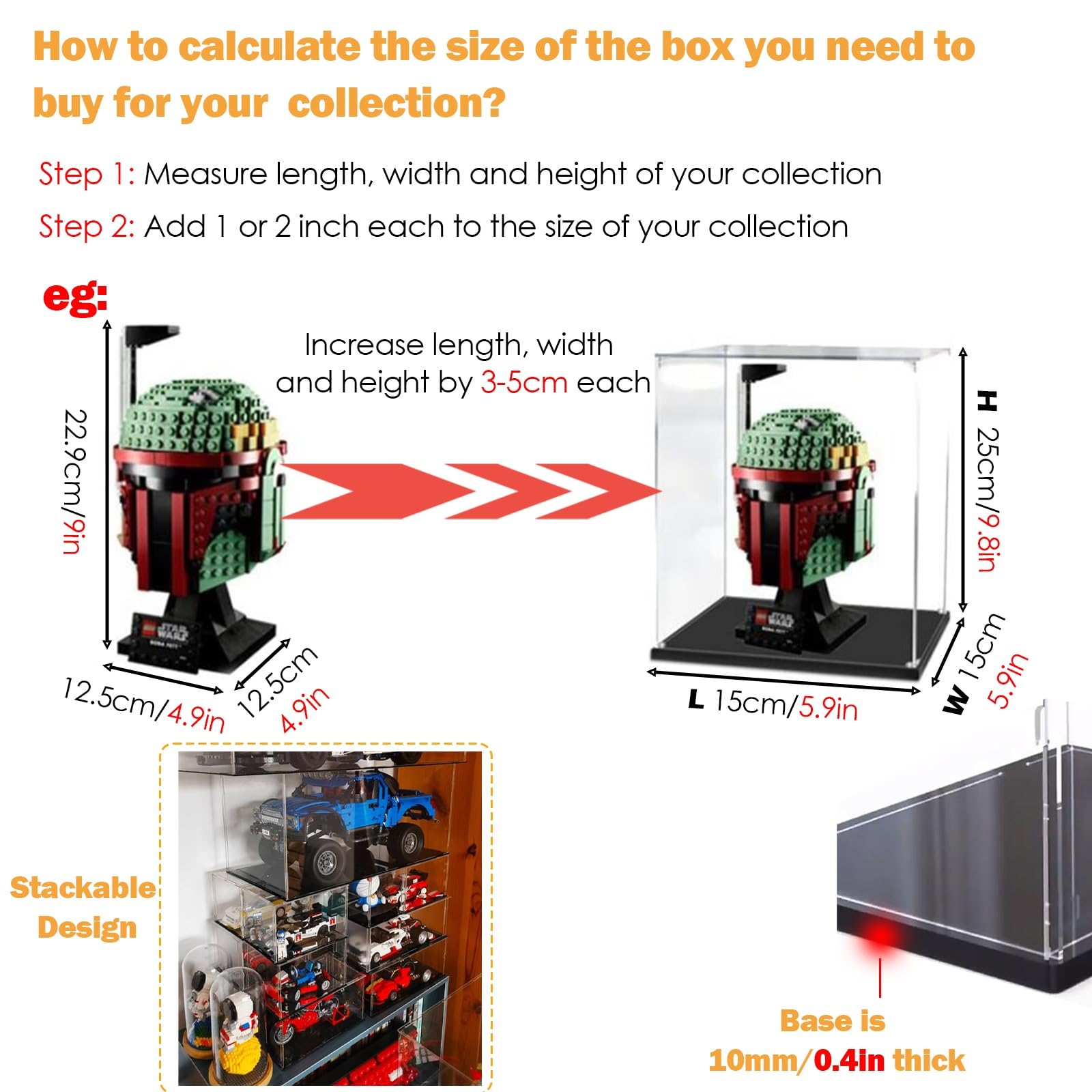Amazon.co.jp: アクリルボックス 透明 4 6 8 12 14 16 18 20 22 24 26