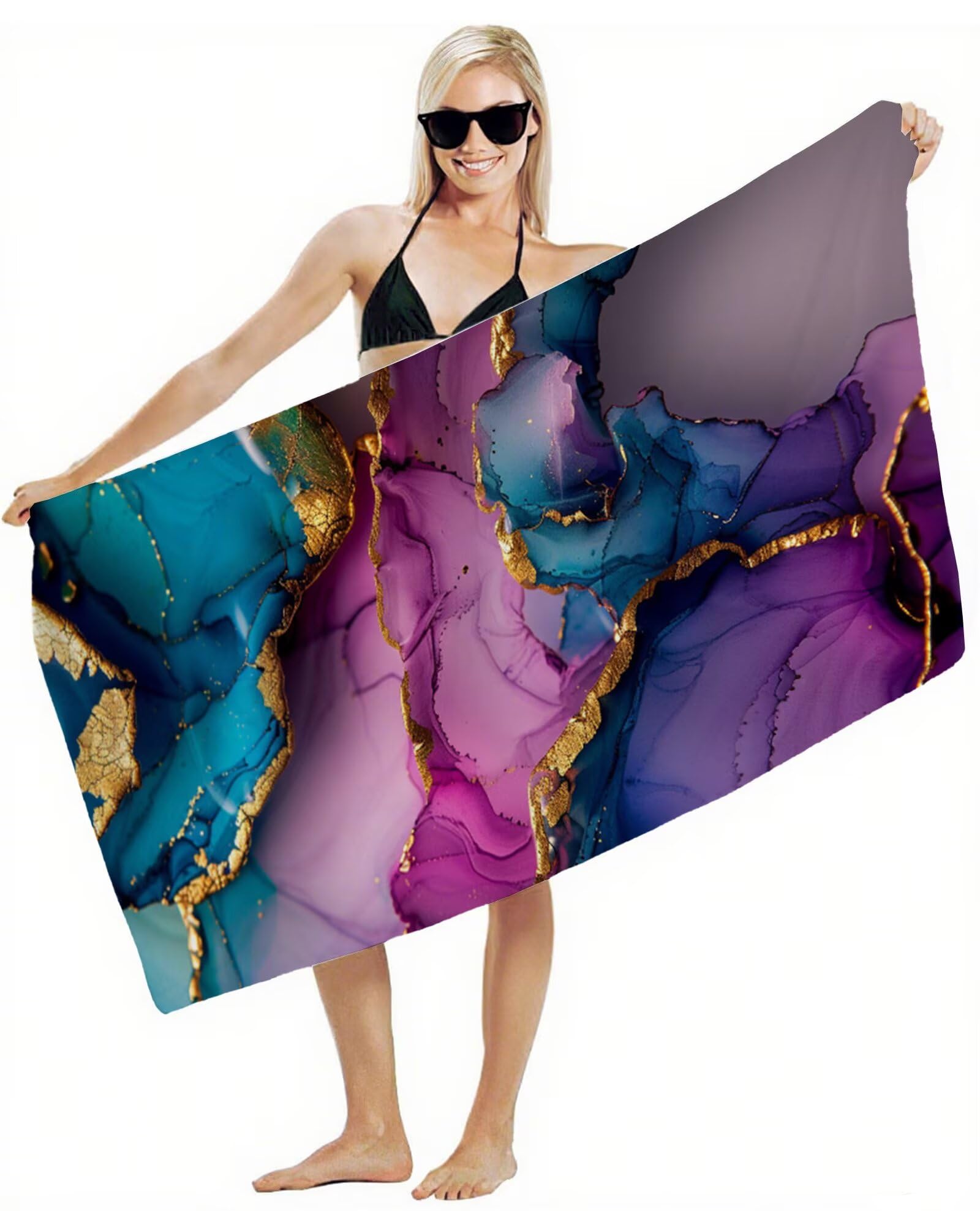 Telo Mare Grande 220x100 cm Asciugamano Palestra Asciugatura Rapida, Telo Mare Microfibra Anti-Sabbia, Morbido & Assorbente, Compatto & Leggero, per Viaggi, Piscina, Sport, Palestra, Campeggio Y2-565