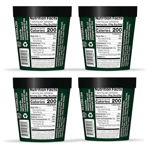 Miniatura 10 de Wild Zora Sopa de fideos Vermicelli, taza instantánea de aperitivo de sopa con fideos de vidrio de batata, sin gluten, hecha con ingredientes de