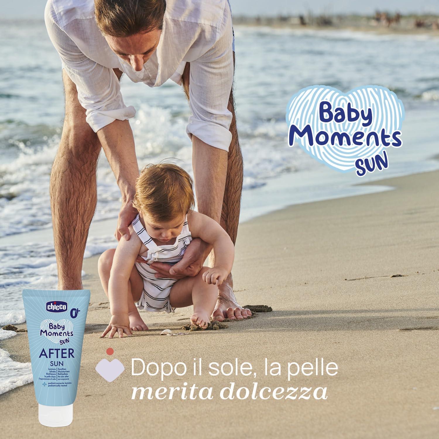 Chicco Latte Doposole, Lenisce la Pelle del Bambino Dopo l'Esposizione al Sole, Idrata la Pelle Arrossata, Texture Leggera, Offre Sollievo Immediato, Effetto Rinfrescante, 150 ml
