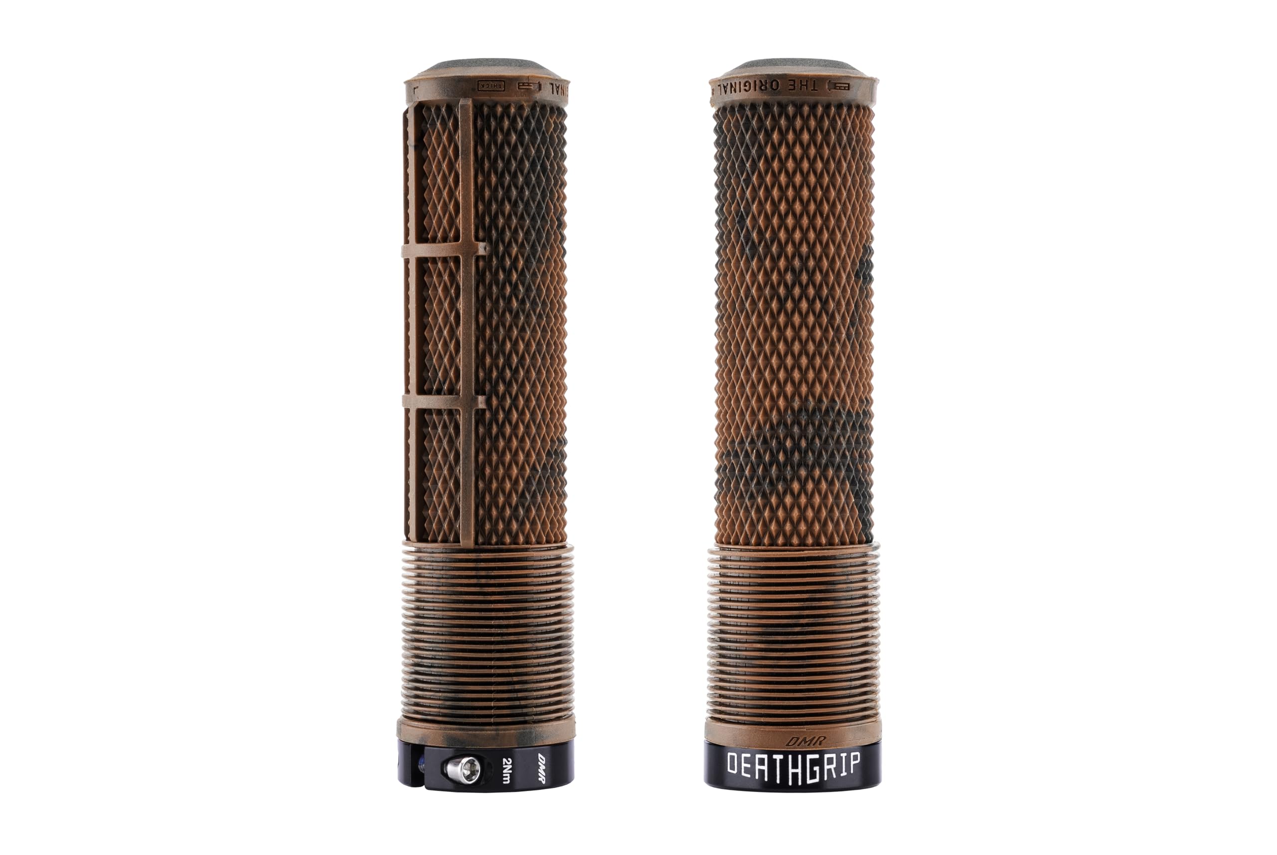 DMR Deathgrip 2 Flangeless Handlebar Grips (Brown Marble, Thick)