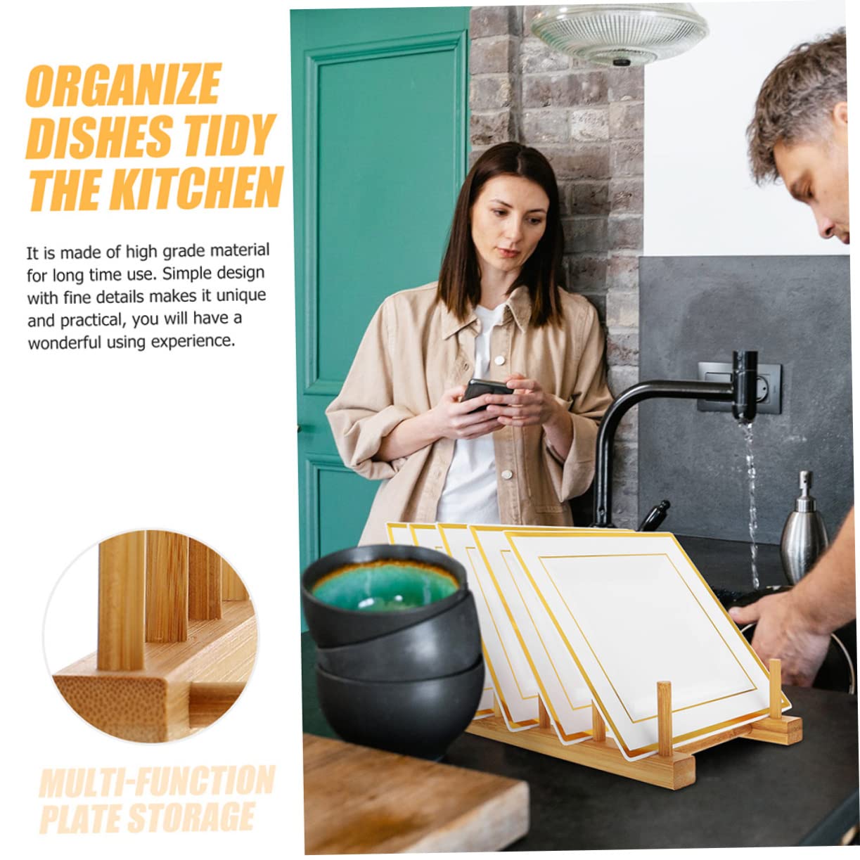 MUCKLILY 2pcs Plate Drainer Rack for Kitchen Storage Compact Utensil Holder for Tableware for Home Restaurant Use Draining Design Prevents Water Accumulation