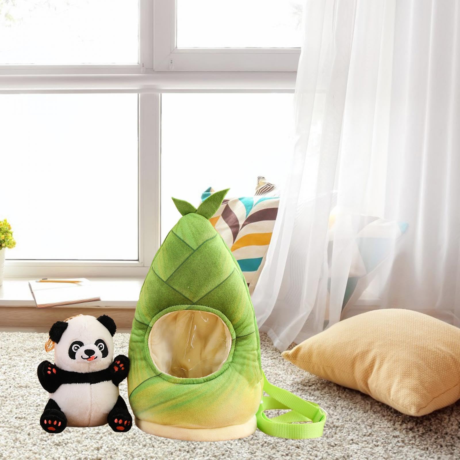 Almencla Peluche a Forma di Panda, Decorazioni per Divano, Regali di Compleanno, Giocattolo per La Nanna, con Giocattoli in bambù, per Bambini, Adulti, Ragazzi, Stile c