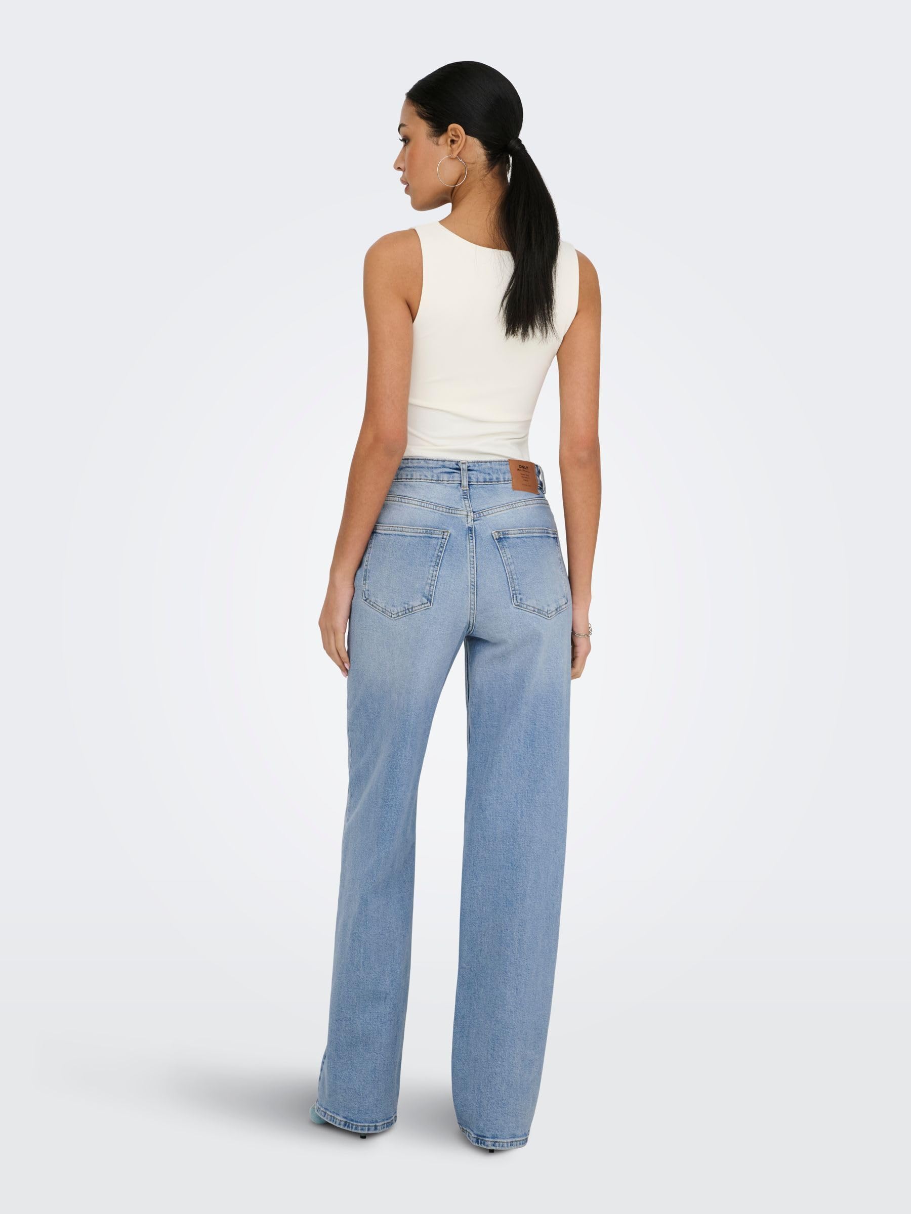 ONLY Jean à Coupe Large ONLJUICY Taille Haute Wide Leg Fit Jeans