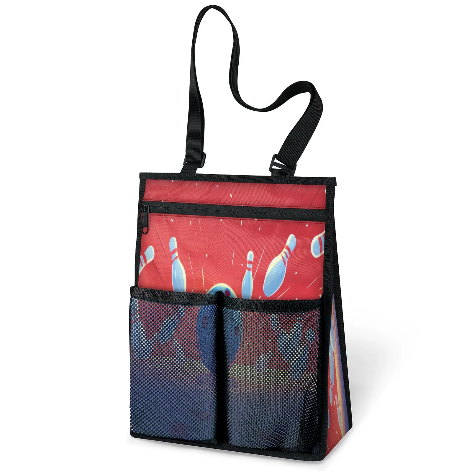 Ourtheme Bowling Print Ball Portable Shower Bag for Travel Gym Camp Beach Tote Shower Caddy Bags Hanging Toiletry