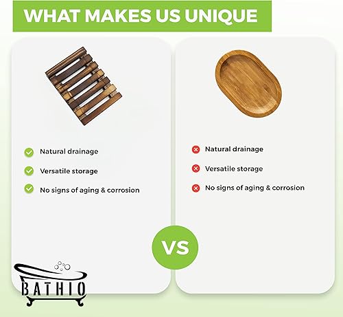 Miniatura 3 de Bandeja de jabón de madera autodrenante  Mantén tu jabón seco y libre de desorden con el soporte protector de jabón, ecológico, impermeable,