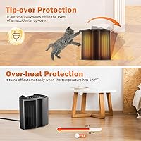 Vista 3 de Space Heater for Indoor Use, Grelife 1500W Dual PTC Portable Heater with Wide Heating Range, Small Electric Heater with 3 Modes Thermostat, Fast