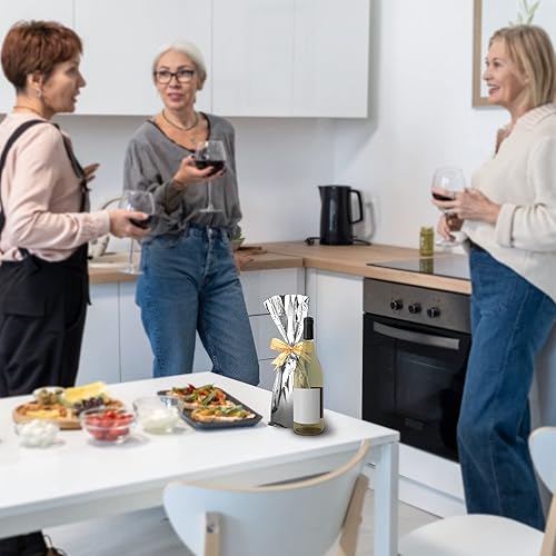 Miniatura 7 de MT Products Bolsas de regalo de vino Mylar metalizadas plateadas, 6.5 x 18 pulgadas, ideales para tirar de vino, paquete de 25