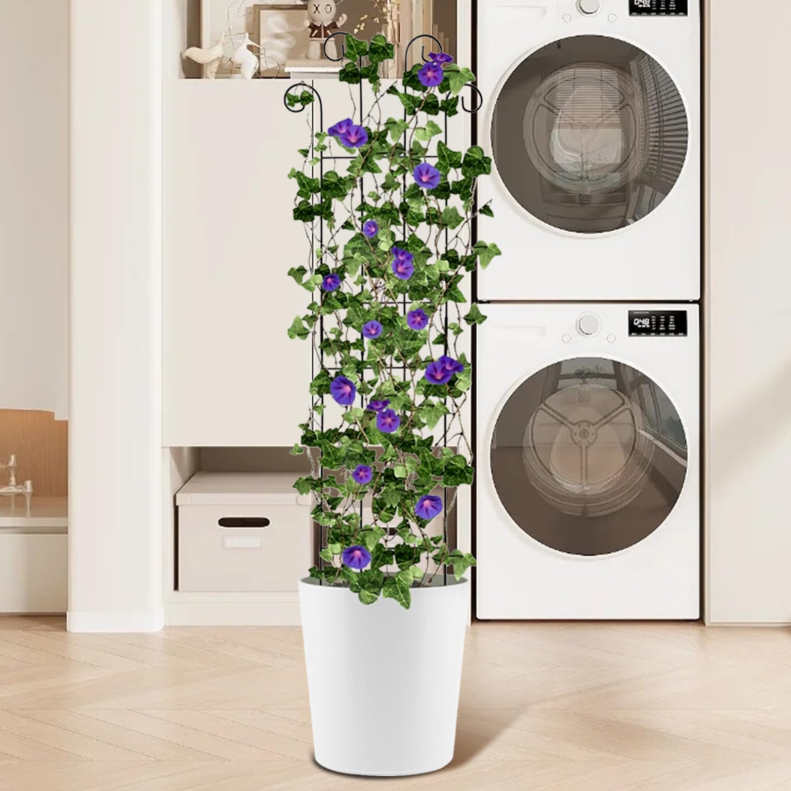Treillis De Jardin pour Grimpantes 81 Cm 4 Pièces en Métal Extensible