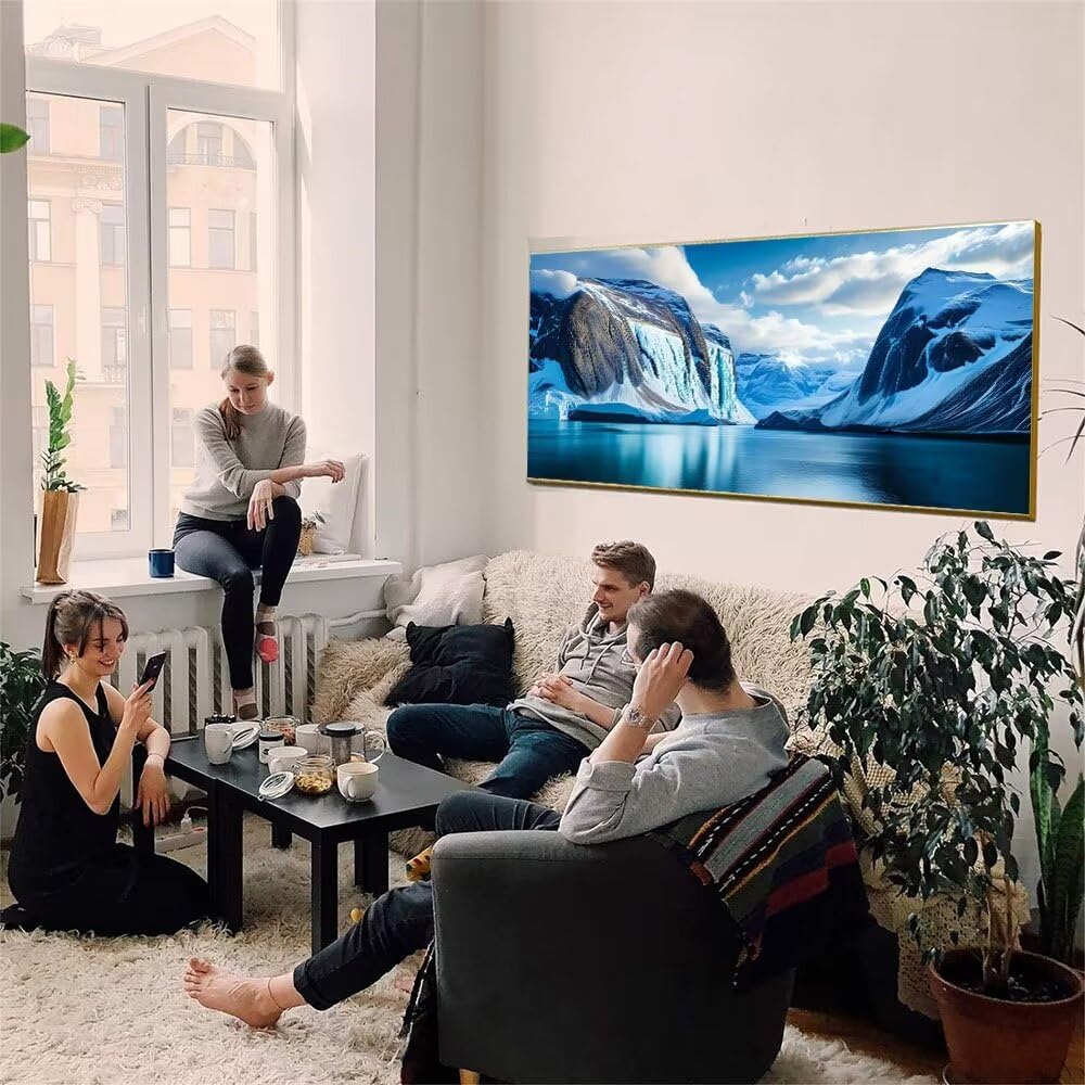 Malen Nach Zahlen Erwachsene xxl, Paint by Numbers Malen Nach Zahlen Norwegen Island, DIY Geschenk Art mit Pinseln und Acrylfarben Handgemalt Ölgemälde für Home Décor, Ohne Rahmen 80x160cm W-120