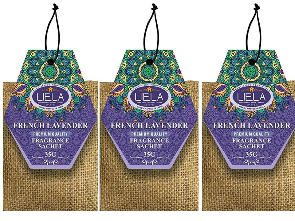 LIELA - Jute Bag Sachets 35 gram Each Set of 3 in Highly Premium and Pure Lavender Fragrance