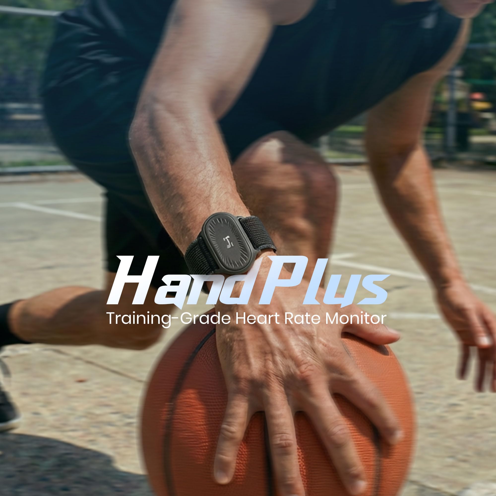 HandPlus Moniteur de fréquence cardiaque, moniteur de fitness optique de qualité d'entraînement confortable, HR optique avancée avec précision de zone, stockage hors ligne 72 h, Bluetooth et ANT+ pour