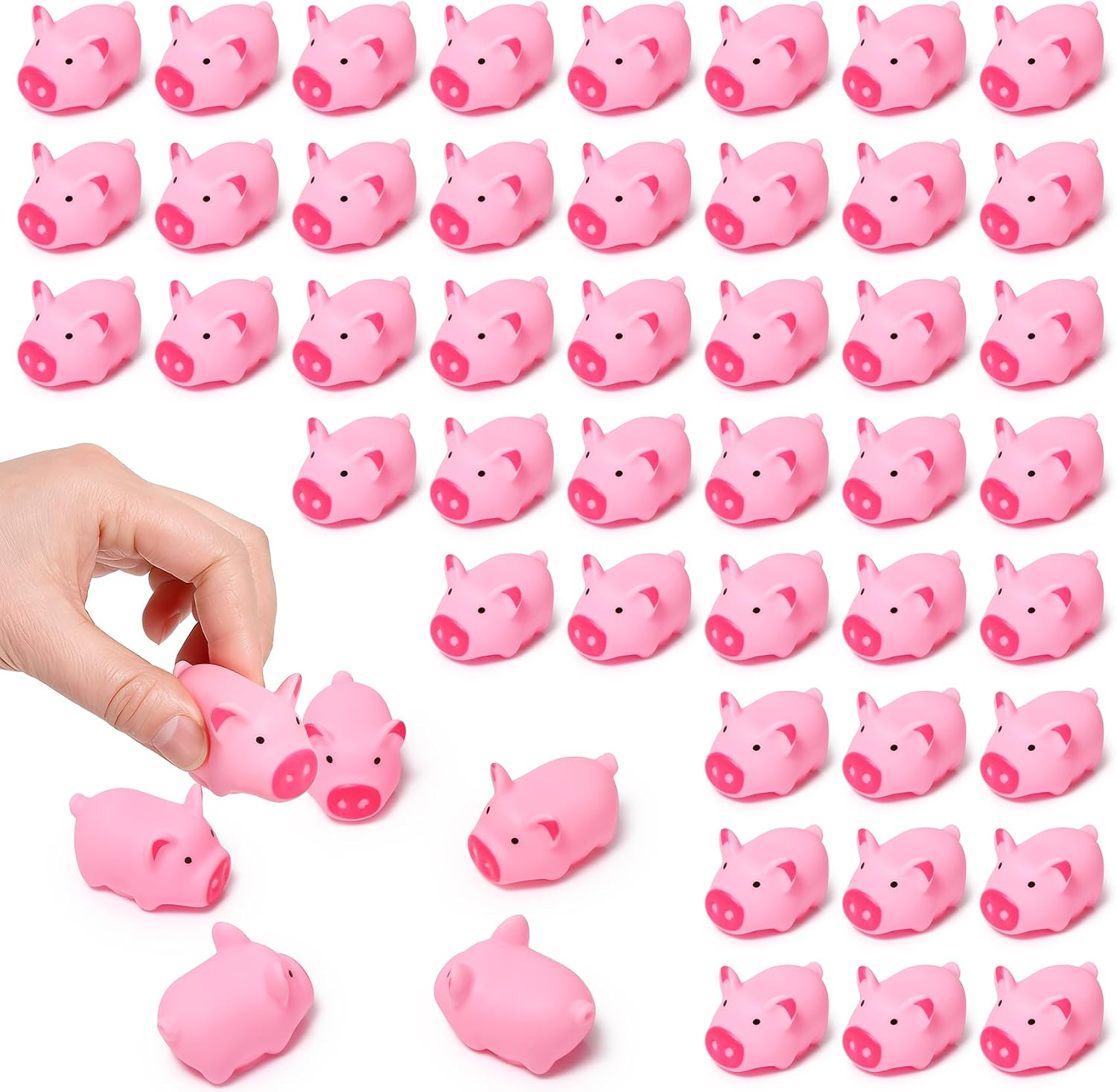 150 Pcs Collectible Figurines Pigs Bulk Pink Rubber Squeaky Pigs for Indoor Outdoor Home Festival Decor Shower Birthday Party Gift Photo Props