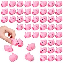 150 Pcs Collectible Figurines Pigs Bulk Pink Rubber Squeaky Pigs for Indoor Outdoor Home Festival Decor Shower Birthday Party Gift Photo Props
