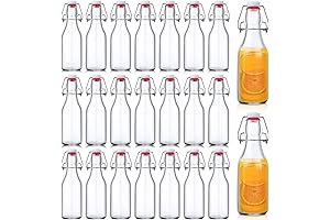 21 Piece Swing Top Bottles - 8.5 oz Clear Glass Bottle Set...
