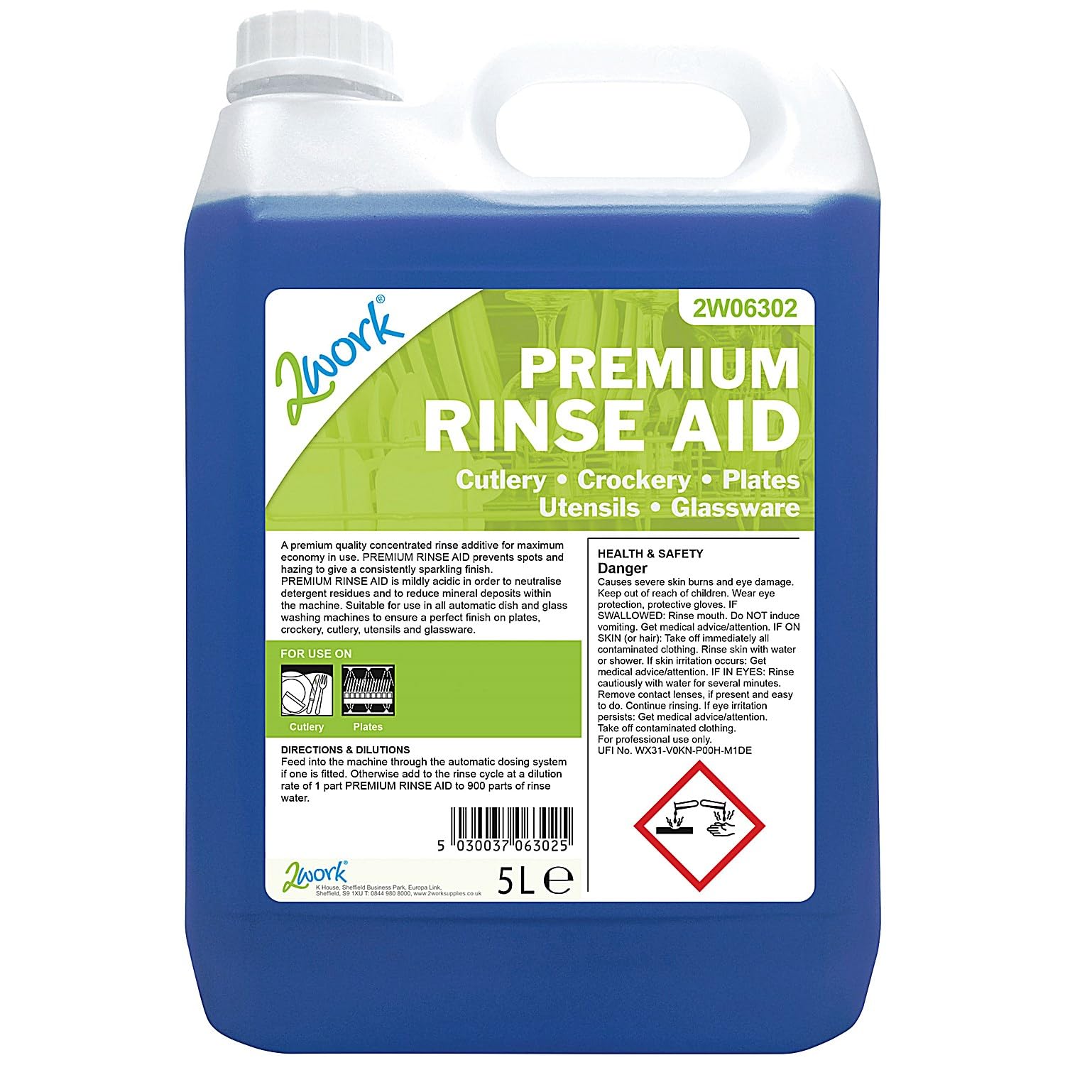 2Work Premium Rinse Aid 5 Litre 2W06302