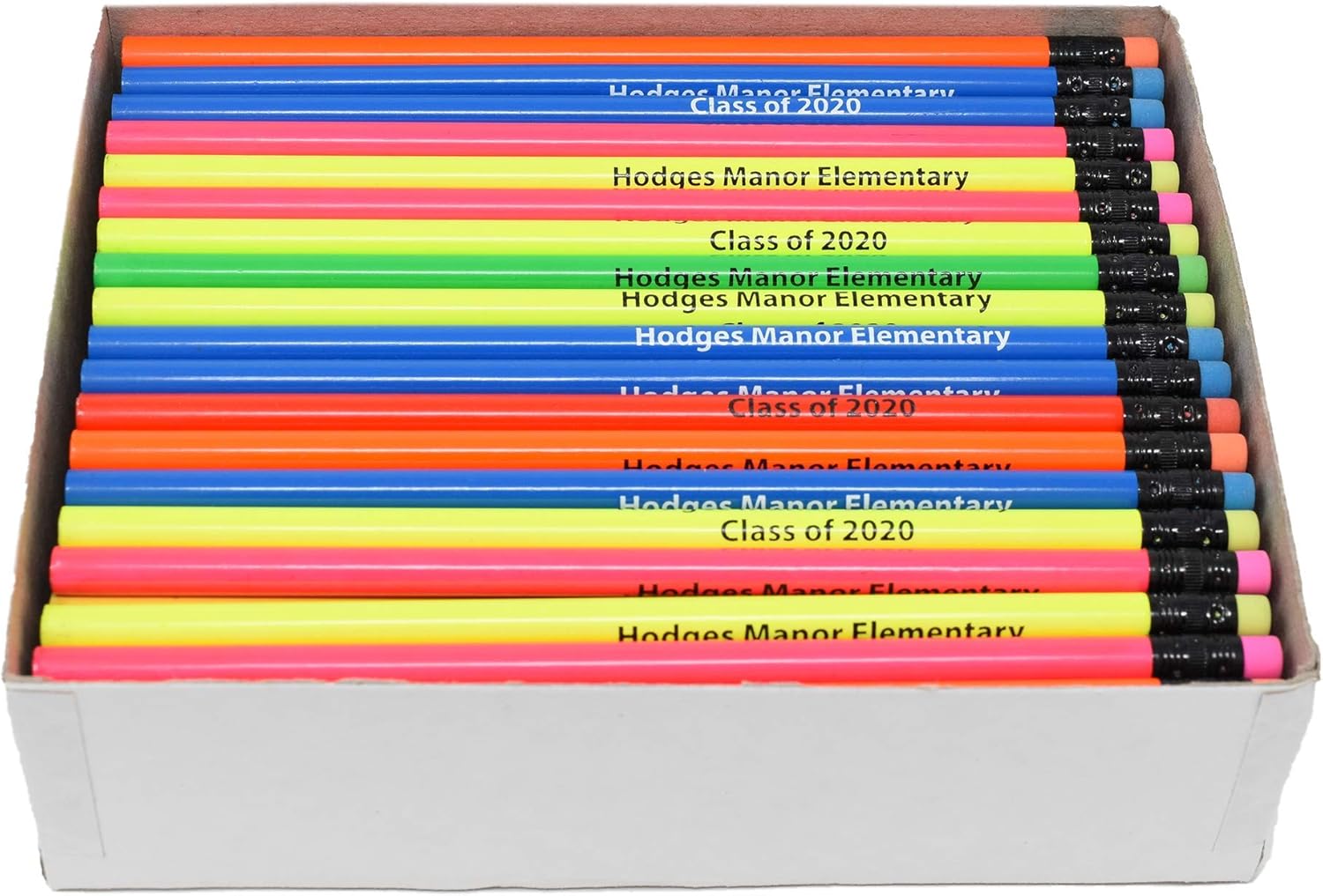 Pencil Guy Promotional Personalized Imprinted Green Neon Round Pencils 144 to a box. 6 colors to choose from!