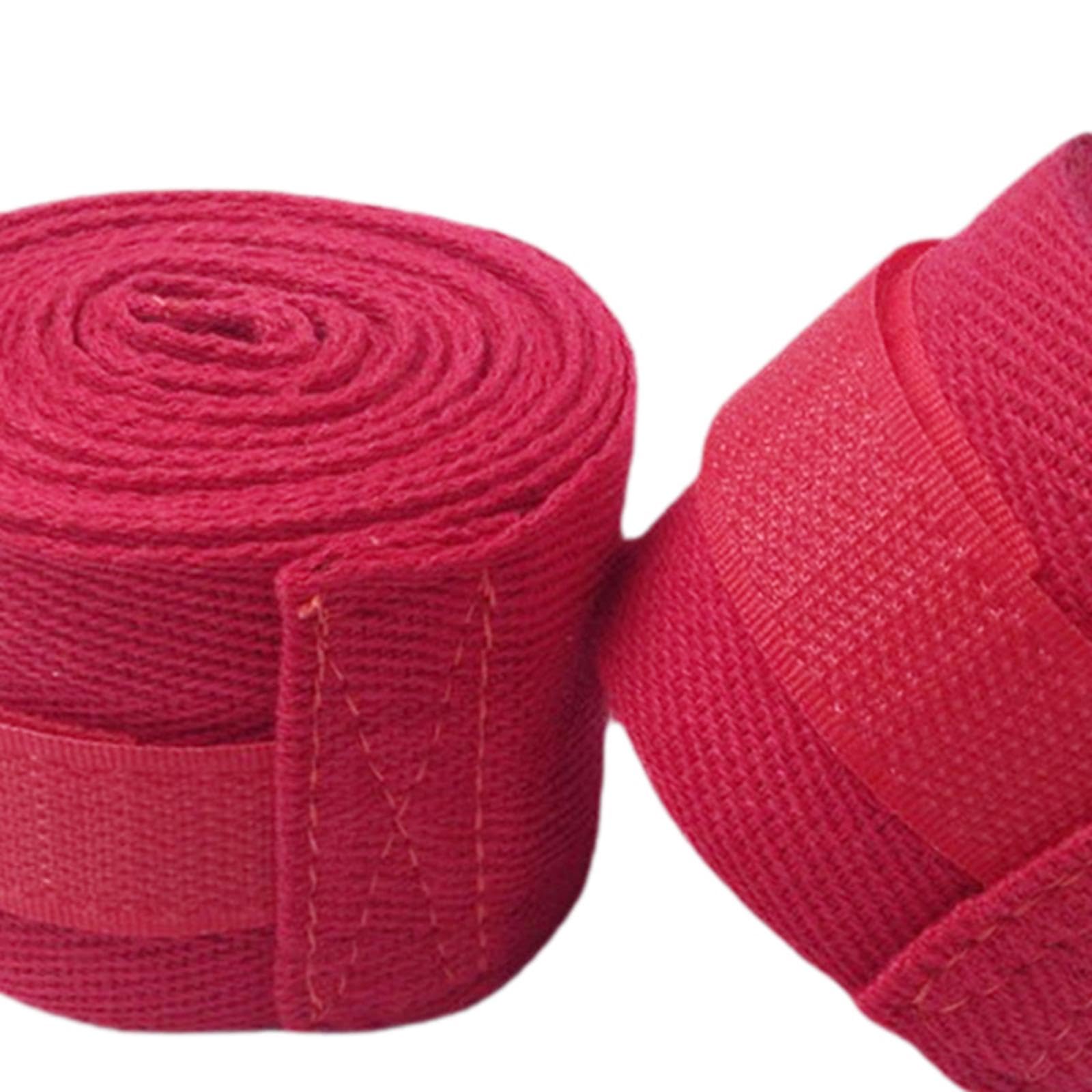 RNXRZANK Set of 4 Hand Wraps for Boxing and Kickboxing, Suitable for MMA and Taekwondo, Red, 5m