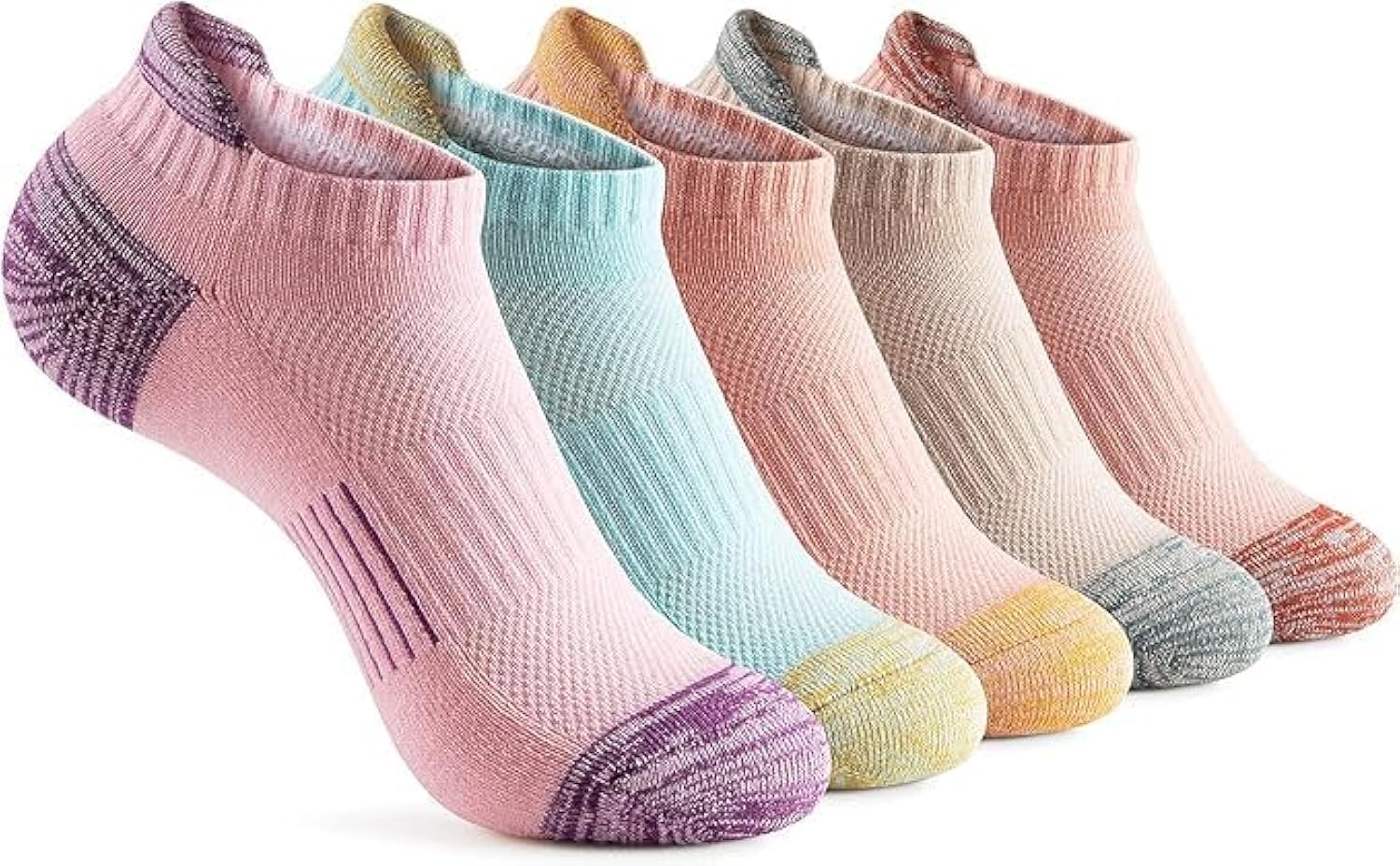 NTCAREWomen's Athletic Ankle Socks, 5 Pairs, Low Cut, No Show, Cushioned for Running & Hiking, Breathable, Moisture-Wicking, Lightweight, Ideal for Sports & Daily Wear, Durable & Comfortable