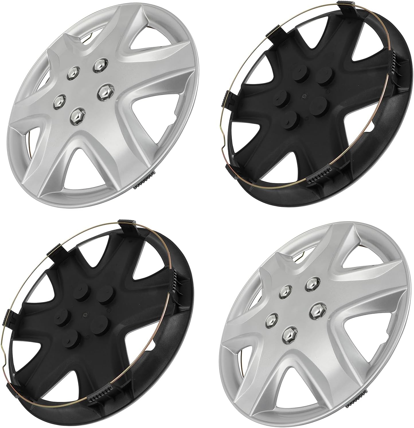 ECCPP Auto Tire Replacement Exterior Cap 15 inch Hubcap Wheel Cover Replacement Exterior Cap Snap On Hubcap for Toyota for Nissan for Mazda etc