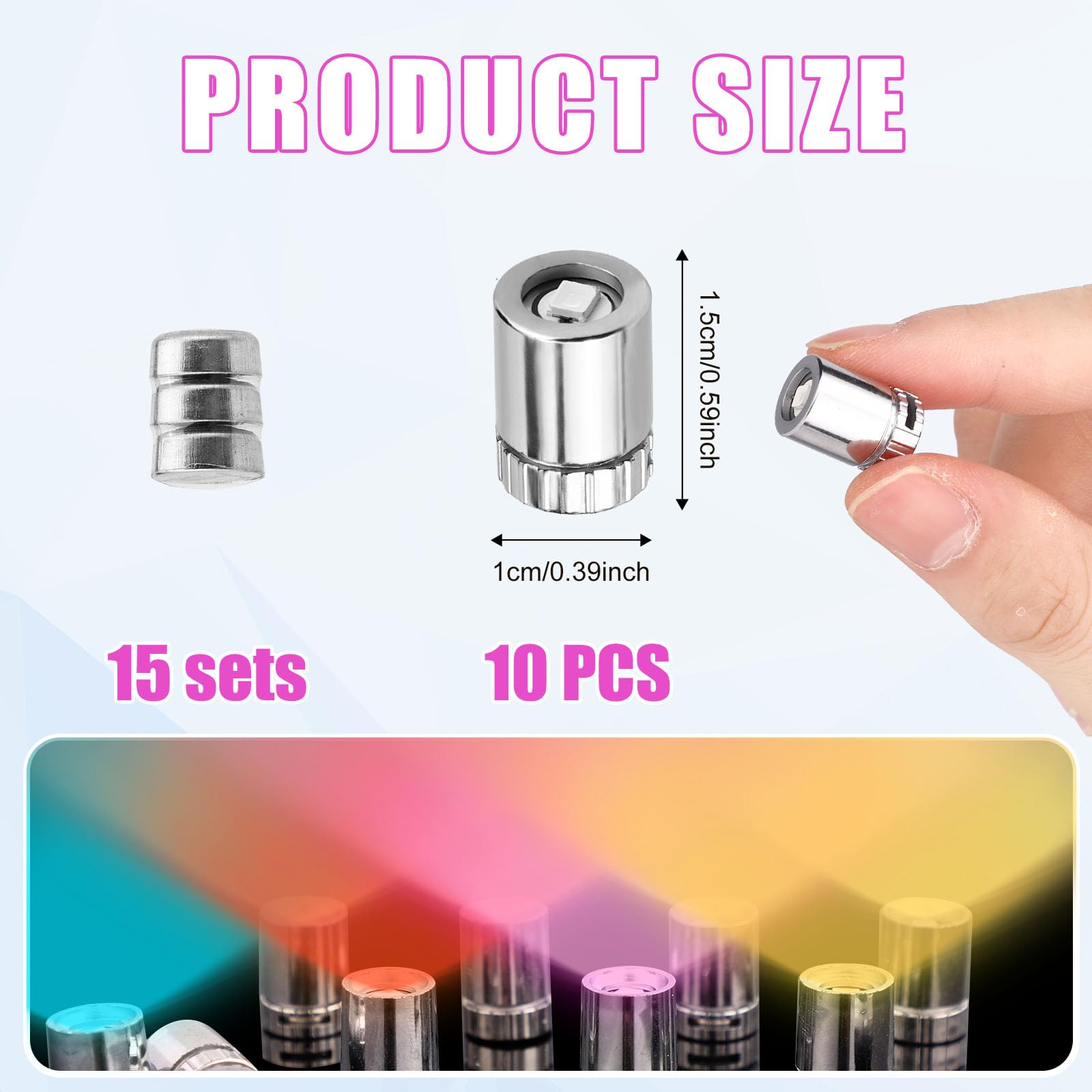 10pcs LED Mini Lights, Plastic Mini Electric Lights for Dollhouse Included Battery Adhesive Backing Dollhouse Accessories for Paper Lantern Party Decoration Crafts (Slow-Motion Rainbow Flash) - 2