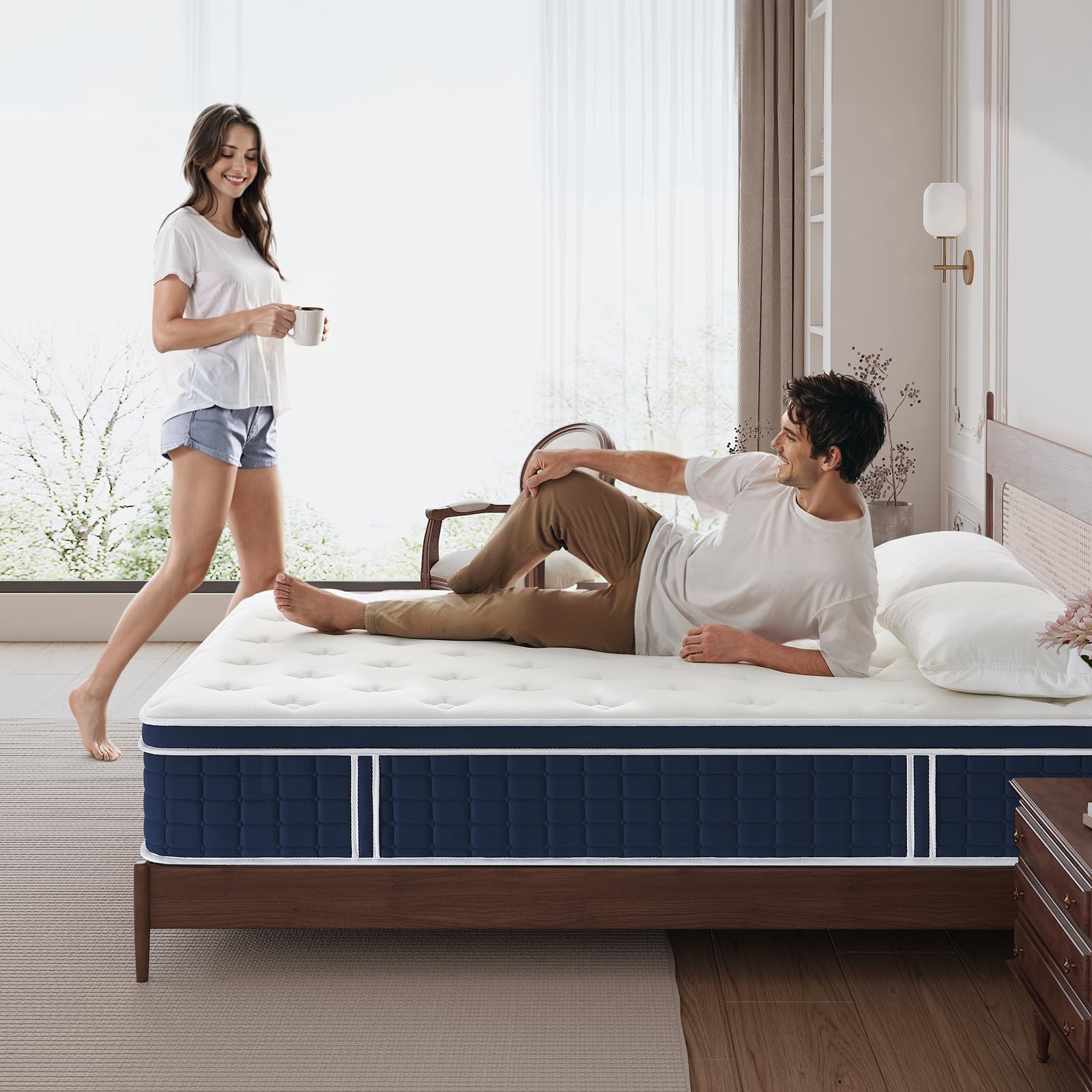 Inofia Matratze Ace Hybrid Pro 90X200cm Höhe 30cm Taschenfederkernmatratze Härtegrad H2 Mittelfest 7-Zonen Federkernmatratze mit 100 Nächte Probeschlafen- Orthopädische Matratze für erholsamen Schlaf