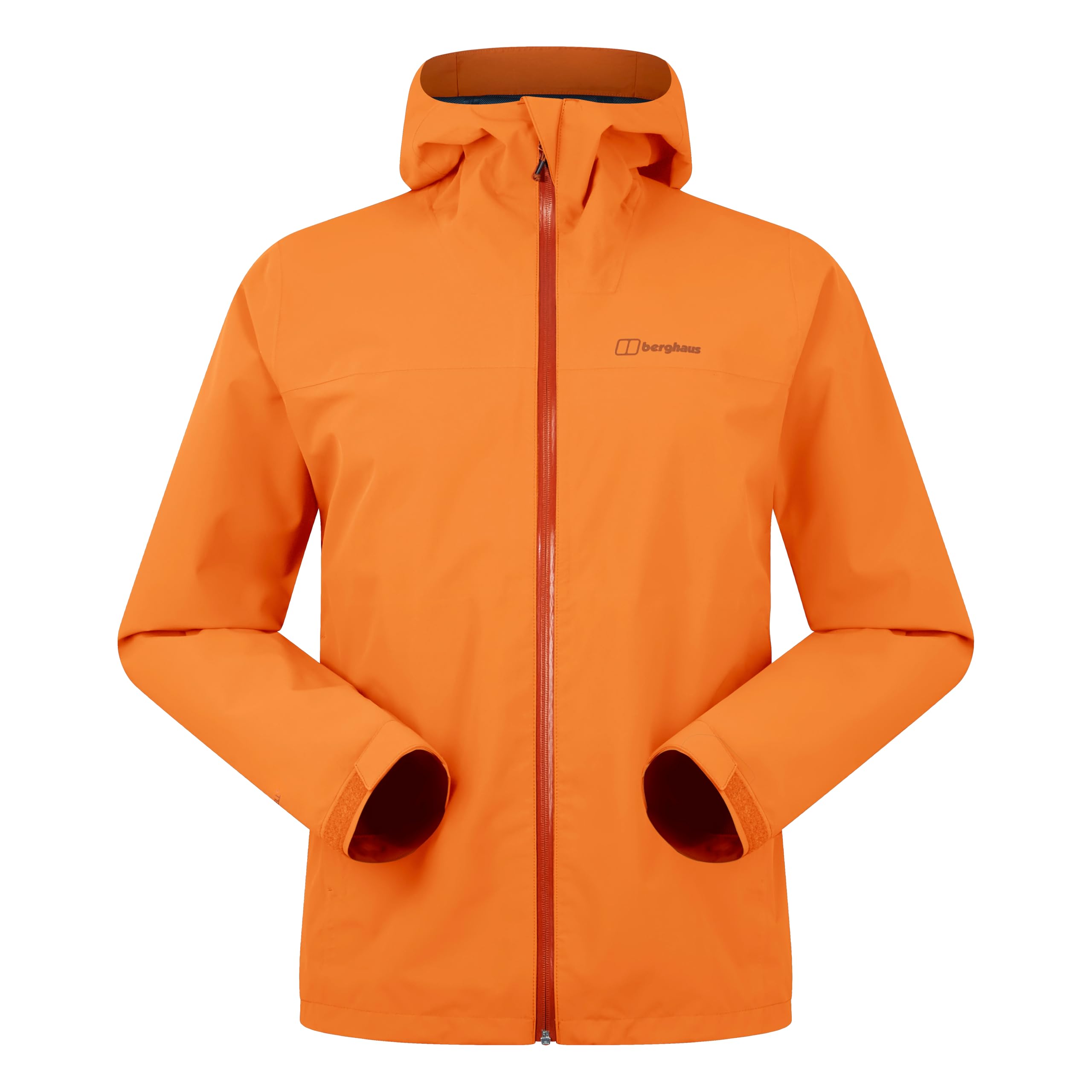 Berghaus Men's Arnaby Lightweight Stretch Waterproof Hooded Jacket | Breathable | Lightweight Rain Coat Waterproof Jacket, Blazing Fire, 2XL