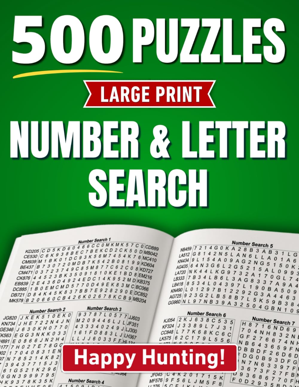 Large Print Number & Letter Search: 500 Puzzles