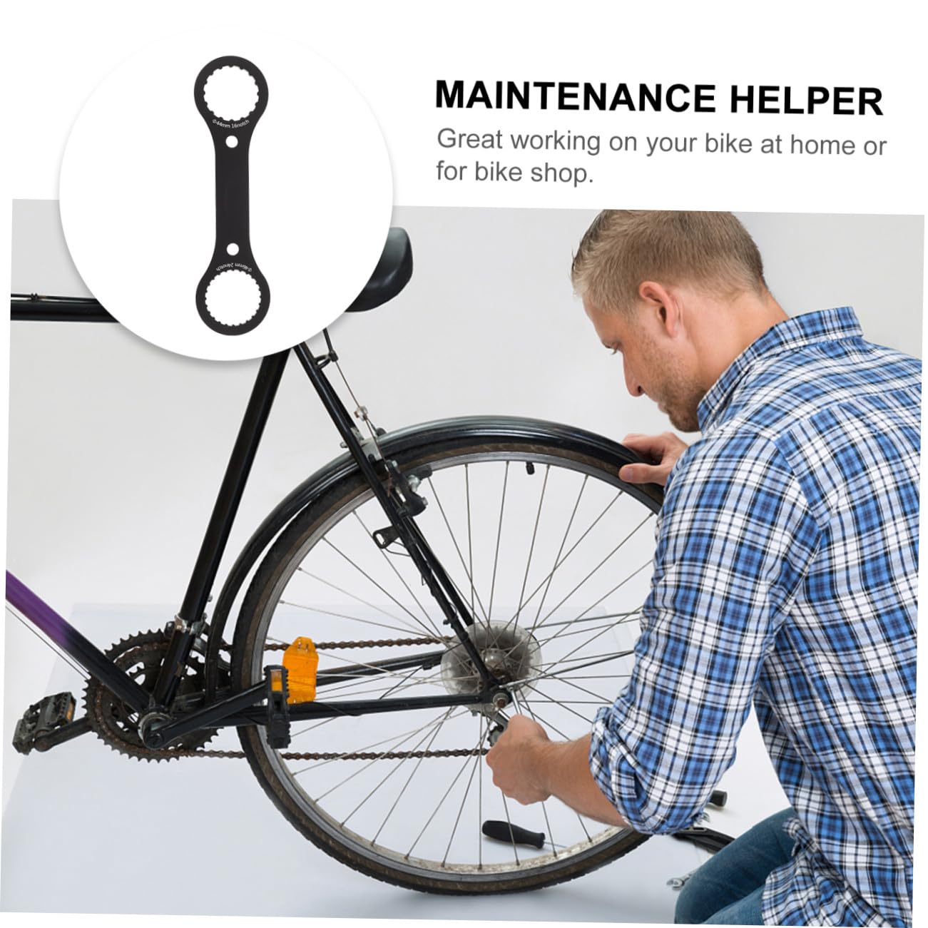 BESTonZON Strumento per Rimuovere la Bici Metter Il Fondo a Chiave per Bicicletta Ciclismo attrezzo Chiave per ASSE per Biciclette Chiave per Installazione Bici Black