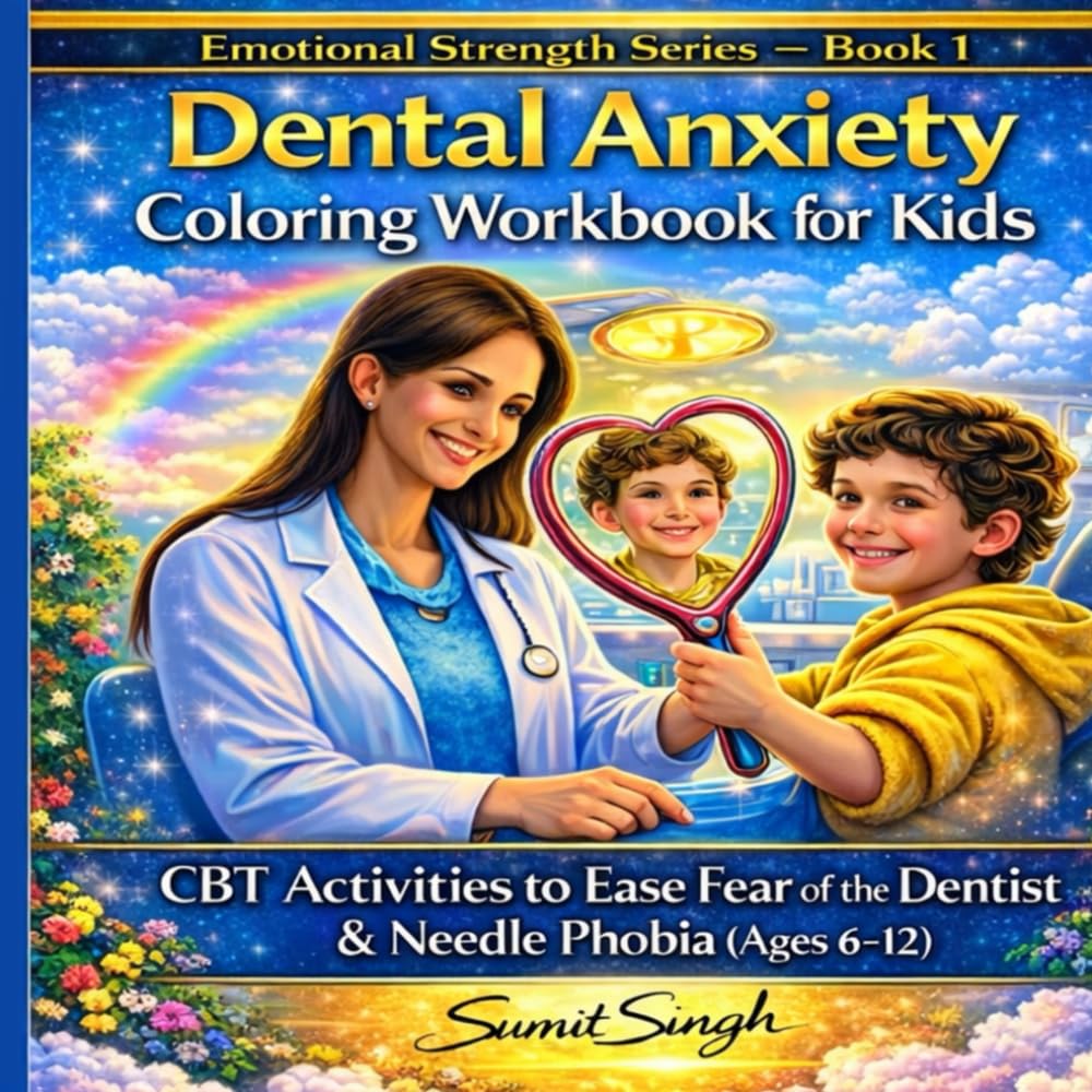 Dental Anxiety Coloring Workbook for Kids: CBT Activities to Ease Fear of the Dentist & Needle Phobia (Ages 6-12) (Emotional Strength Series)