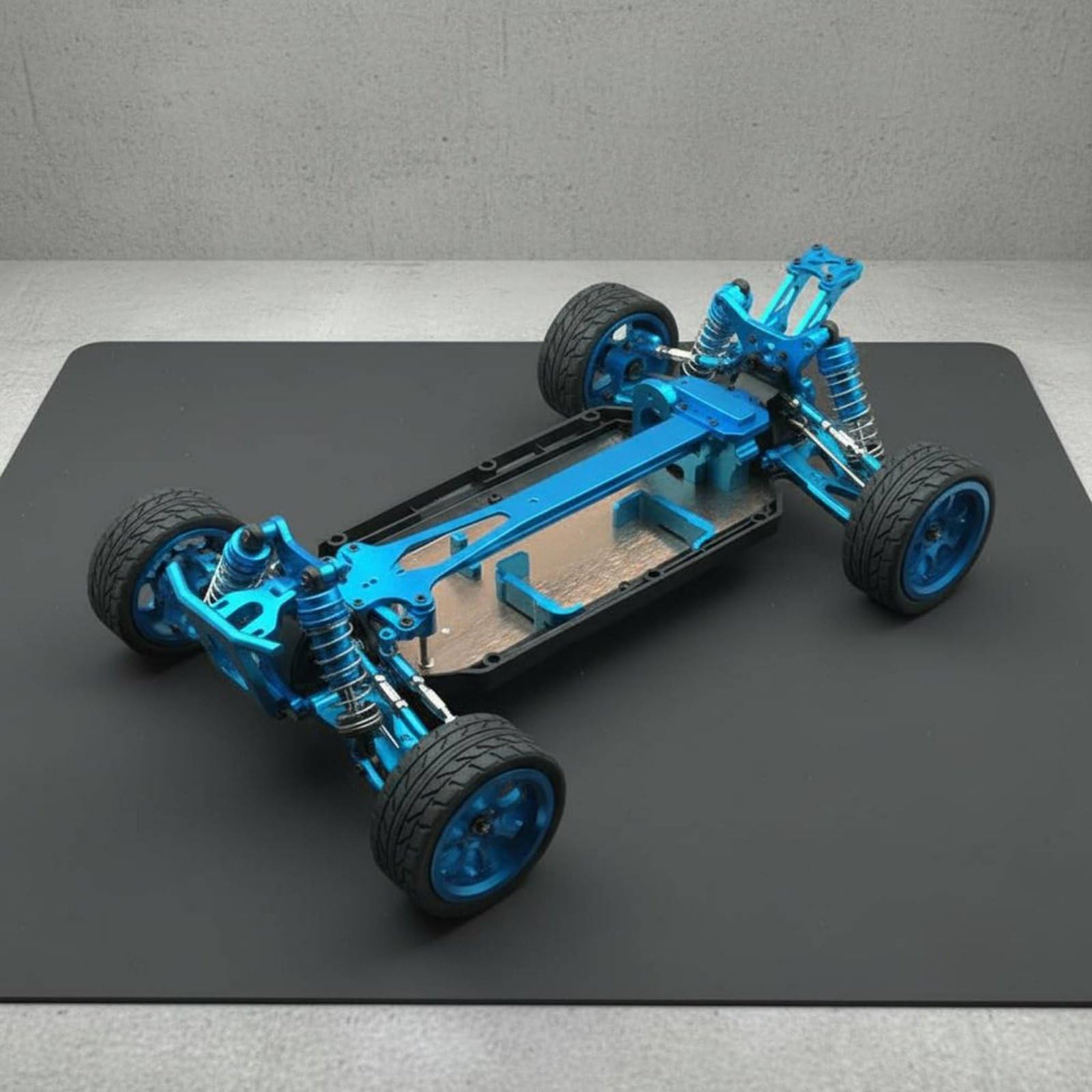 predolo Chasis RC de Aluminio para Coche Teledirigido Marco Bastidor Estructura Metal Resistente y Rigidez Mejorada Montaje /12 Adecuado para Aficionados y Carreras en Pista y Terreno, Rojo