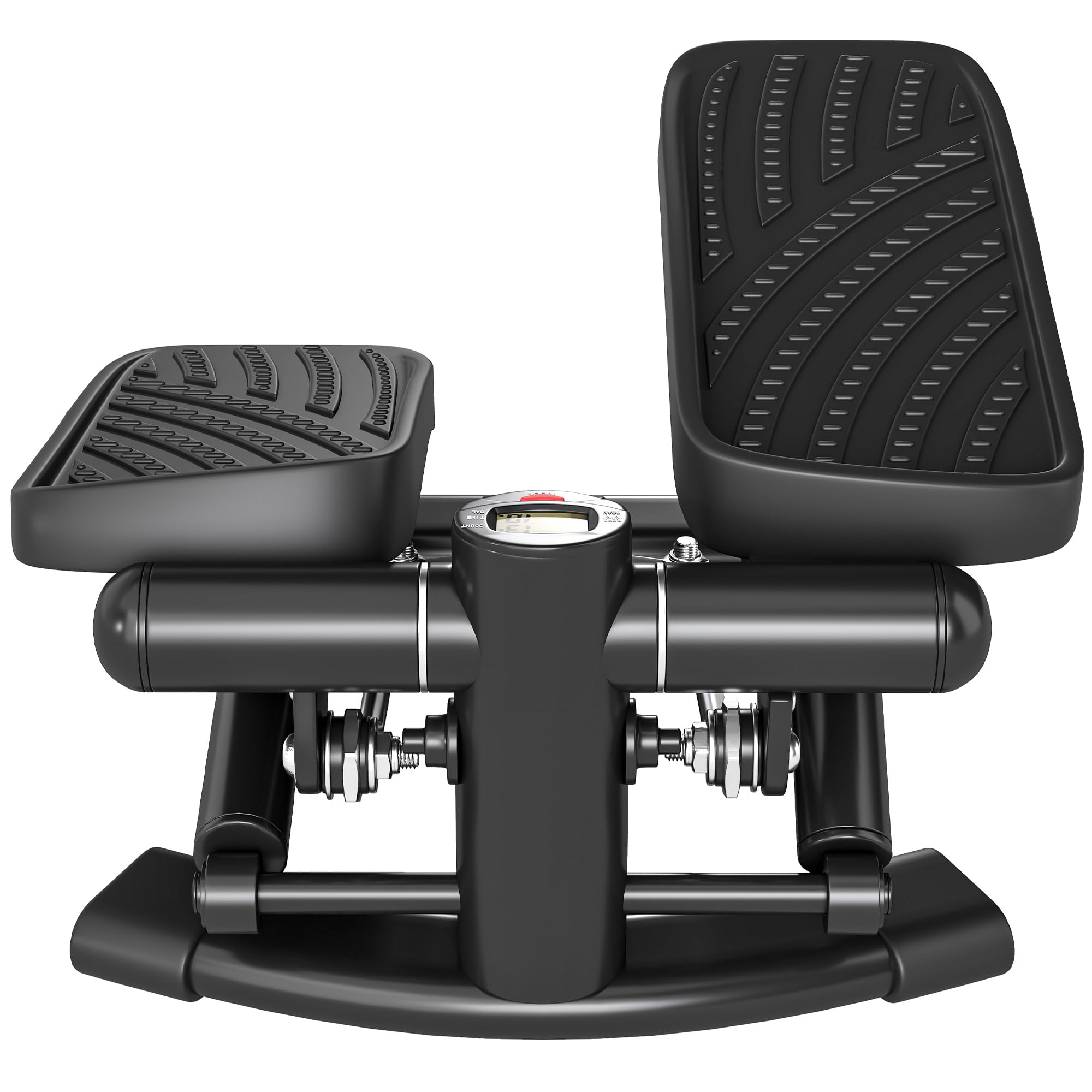 SPORTNOW Mini Stepper 2 in 1, Step Twist con Monitor LCD, Pedali Grandi e Antiscivolo, Stepper Fitness Casa Attrezzatura Cardio per Allenamento Gambe e Vita, per Casa Palestra, Senza Montaggio