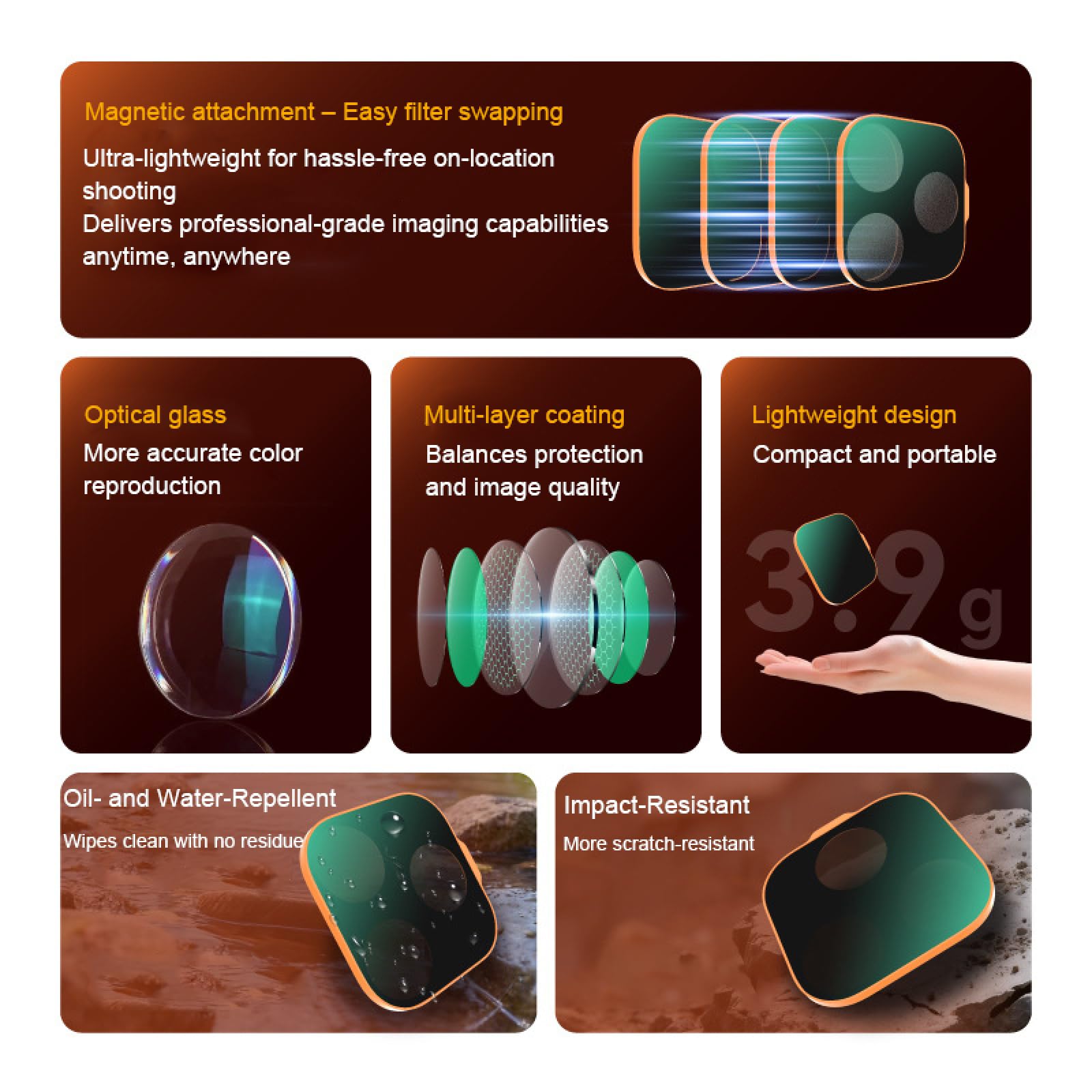 Zestaw filtrów magnetycznych do iPhone 17 Pro / Max, CPL/Black Mist 1/4 / UV Optical Glass Lens Filters Anti-Fingerprint, przenośne filtry obiektywu aparatu (do iPhone 17 Pro Max Silver)