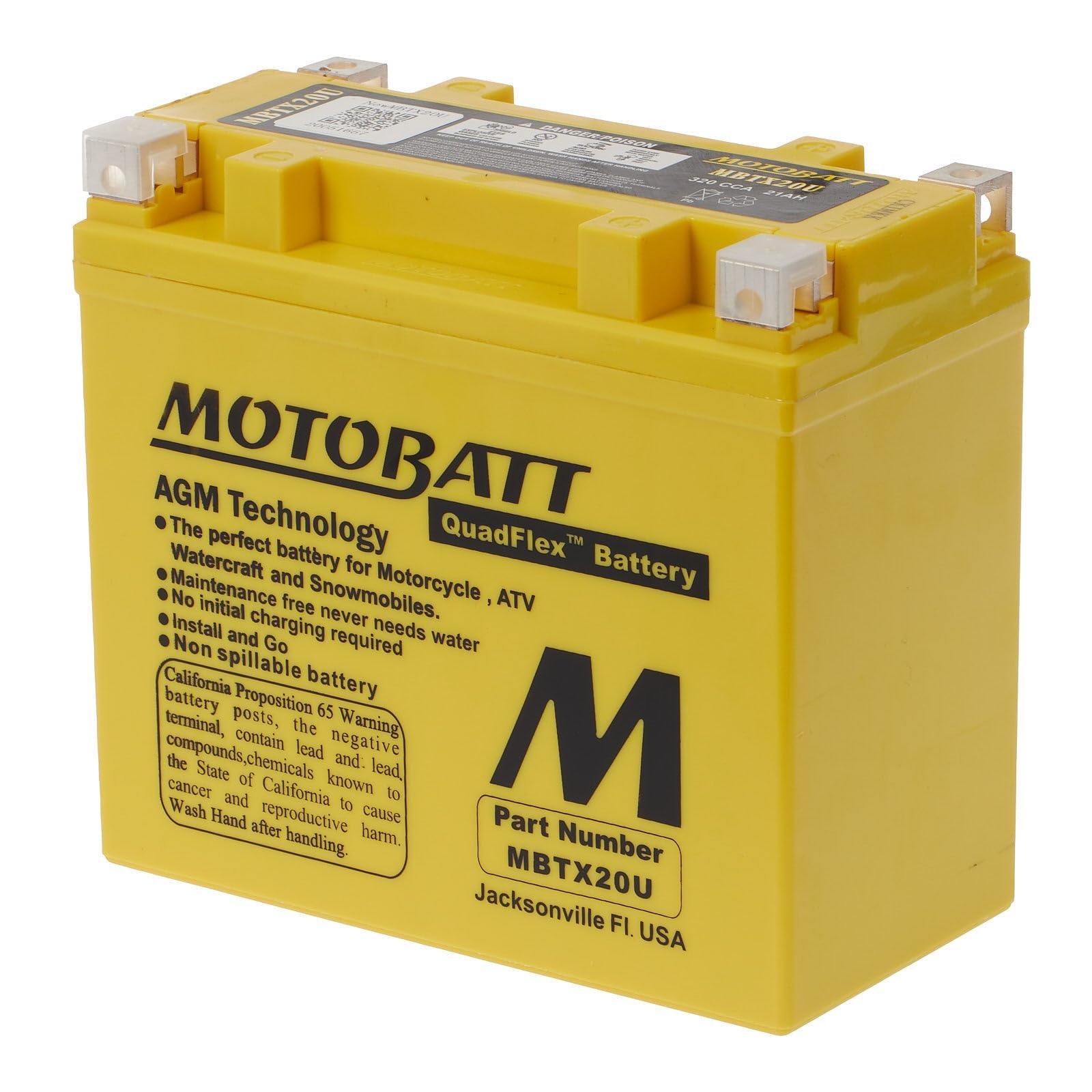 Bateria Motobatt Mbtx20u 12v 21ah Cca320ah Ce U