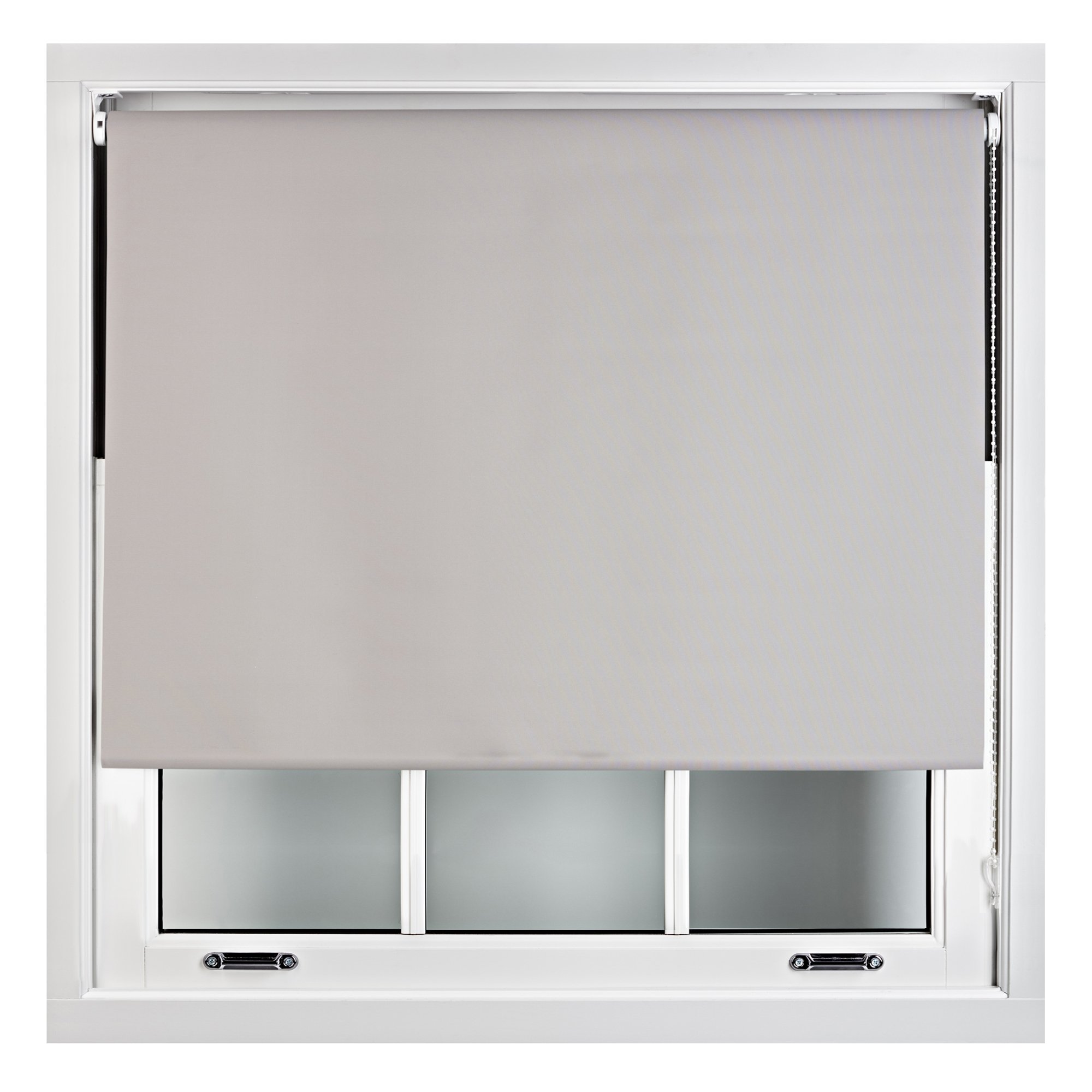 Furnished Grey Blackout Roller Blinds 100% Black Out Thermal Window Blind, Gray, 195W X 165H Cm