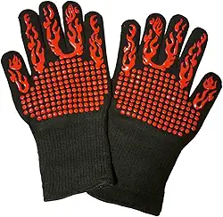 Kit 2 Luvas Térmicas para Forno Protege Mãos Punho Suporta alta temperatura Luva De Churrasqueiro Até 600ºC De 10 a 15 Segundos 31 cm (2)