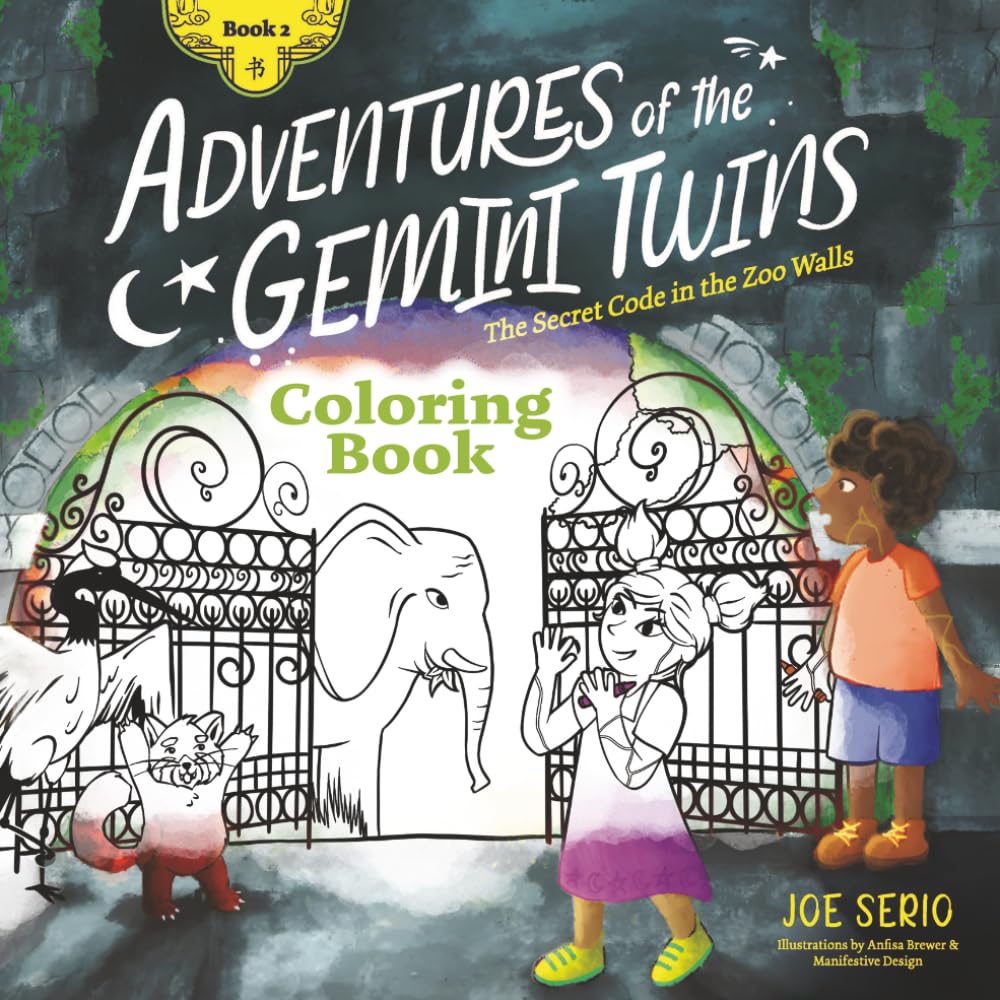 The Secret Code in the Zoo Walls Coloring Book: Adventures of the Gemini Twins