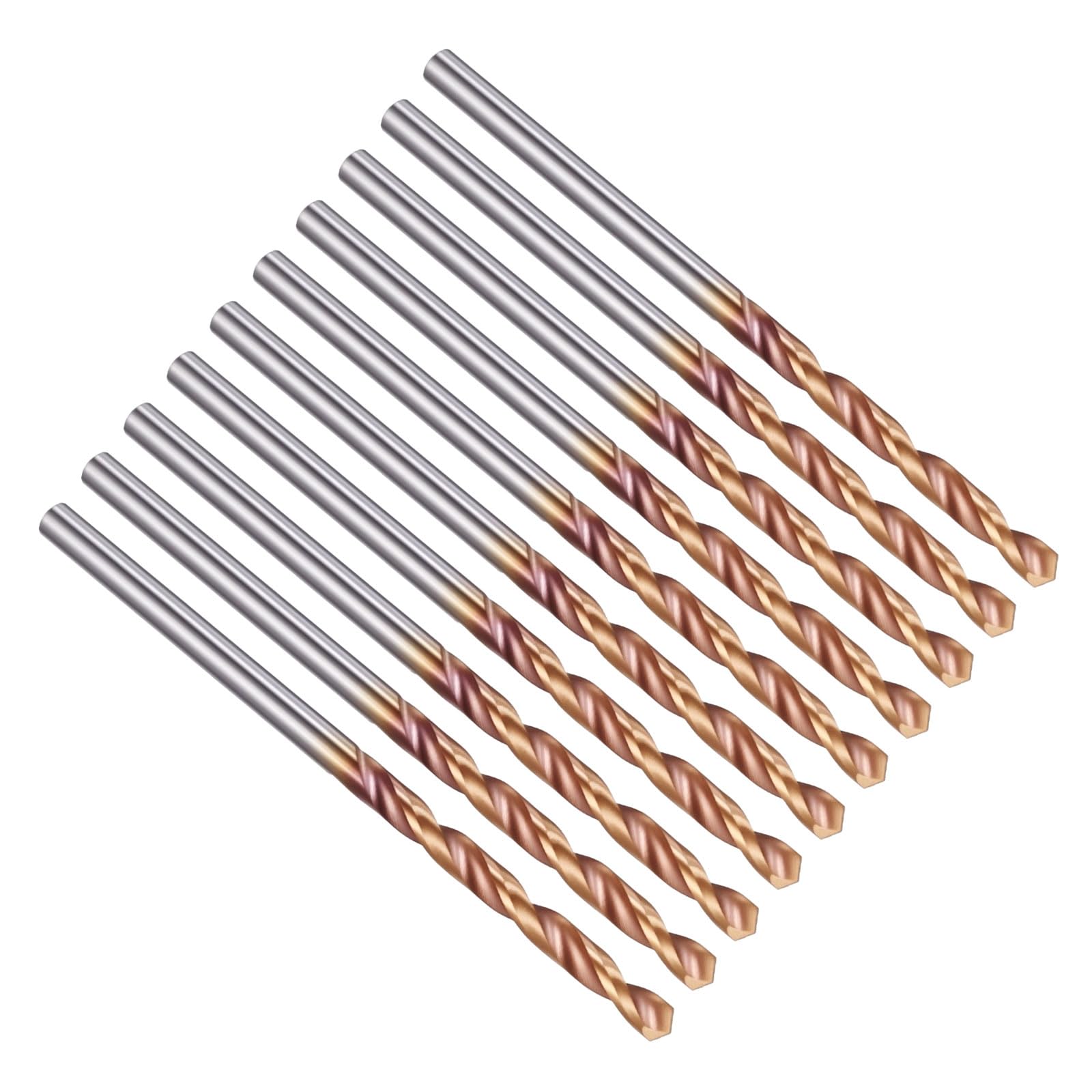 PATIKIL 2mm Drill Bit, Carbide Twist Jobber Bits Straight Shank 130° for Drilling Hard Metal Alloy Steel Stainless Steel Titanium Alloys - 10 Pack — image 1