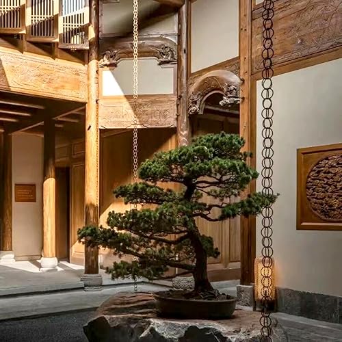 Miniatura 7 de EliteBloom Rain Chains Double Loop Rain Chains, Eaves Drainage Chain Link for Villa Temple Homestay, Customizable Length Rain Guide Chains, Outdoor