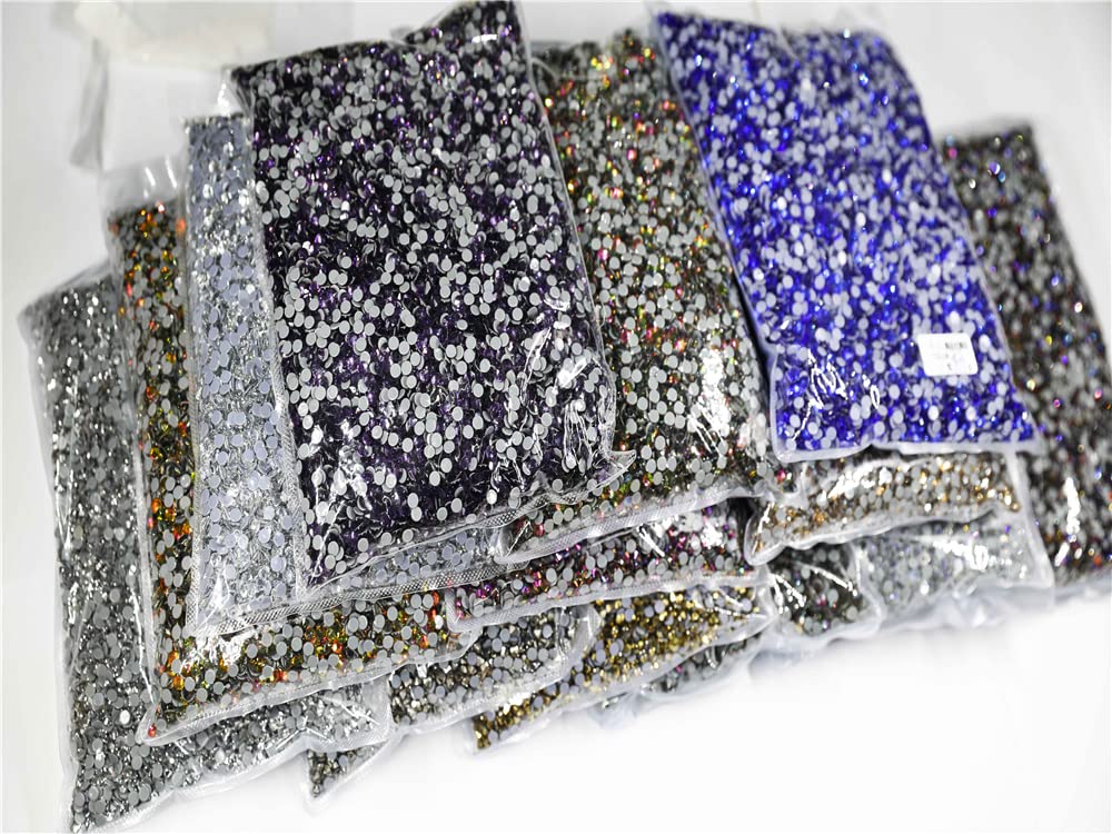 SS6-SS30 Big Bag Strass Crystal Hot Fix Strass Garment-Lt.C.Topaz,ss12 14400pcs