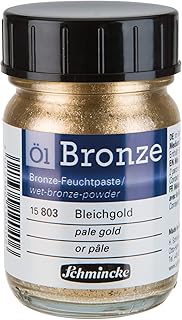 Schmincke - Oil bronze, pale gold, 50 ml, 15 803 024, for iridescent metallic effects on oil paintings, pre-primed surfaces, wood, metal, plaster