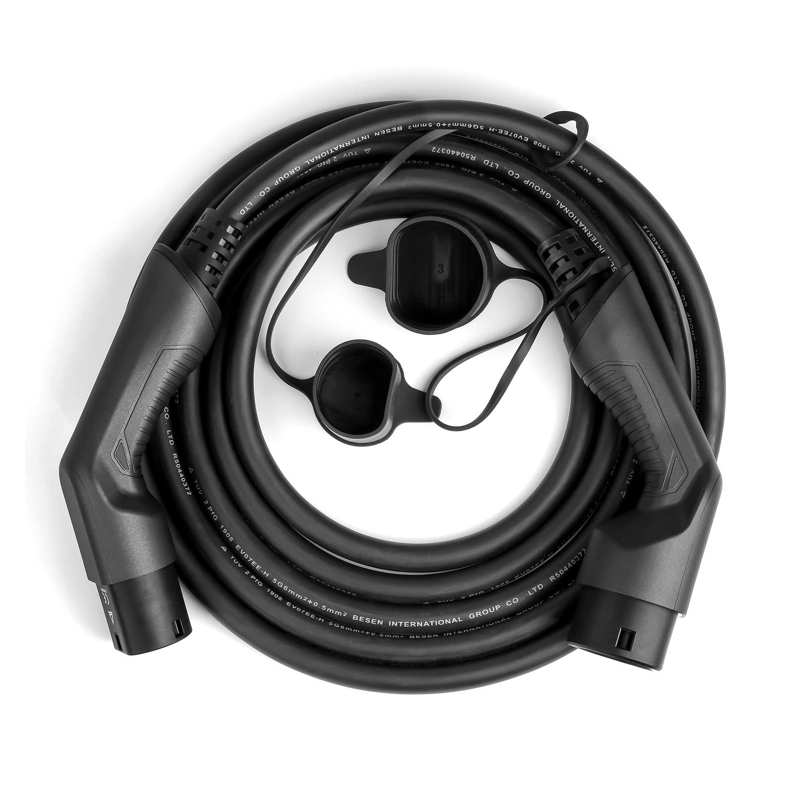 Ładowarka EV, Kabel ładujący EV 32A 22KW trójfazowy przewód elektryczny pojazdu do stacji ładowarki samochodowej typ 2 EVSE wtyk żeński na męski IEC 62196(16A 1Phase-3.6KW)