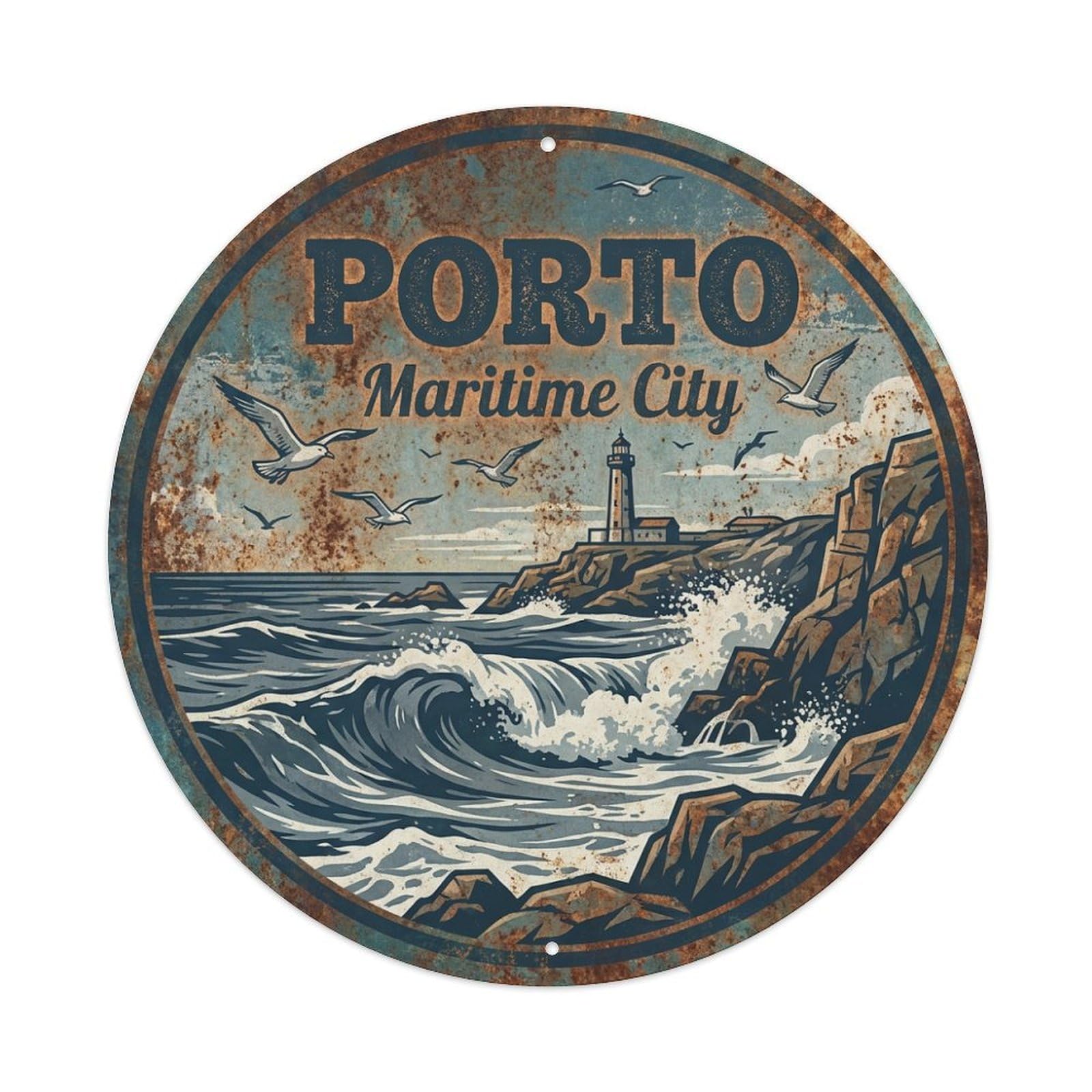 Metal Tin Sign Ribeira Portugal Vintage Travel