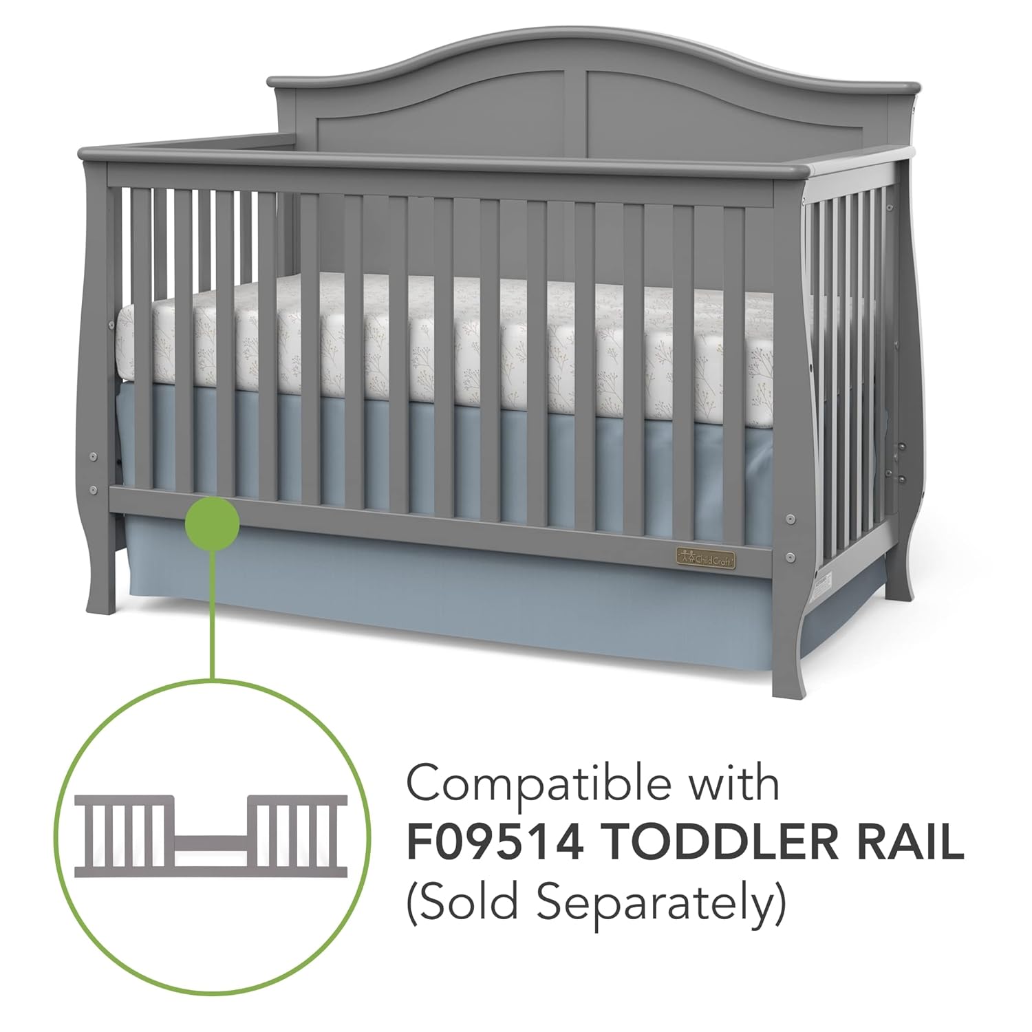 Child Craft Camden 4-in-1 Lifetime Convertible, Cool Gray