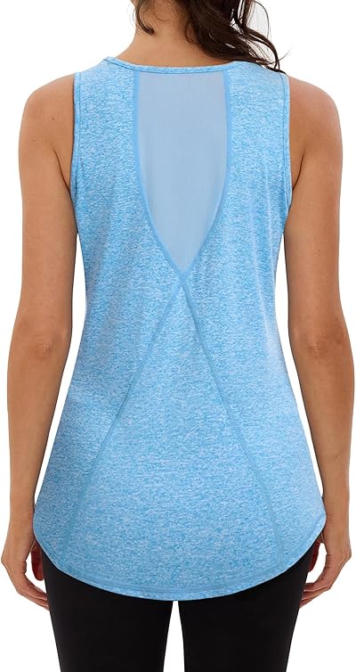 Canotte Sportive da Donna Estivi Magliette da Palestra Rete Posteriore Top Yoga Senza Maniche per Allenamento Sport Corsa Fitness S-3XL